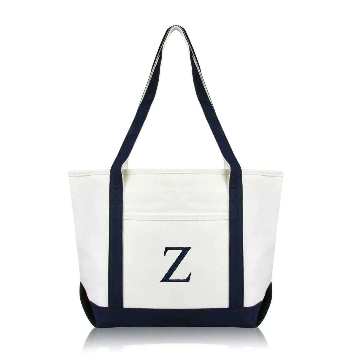 Dalix Medium Personalized Tote Bag Monogrammed Initial Letter - Z