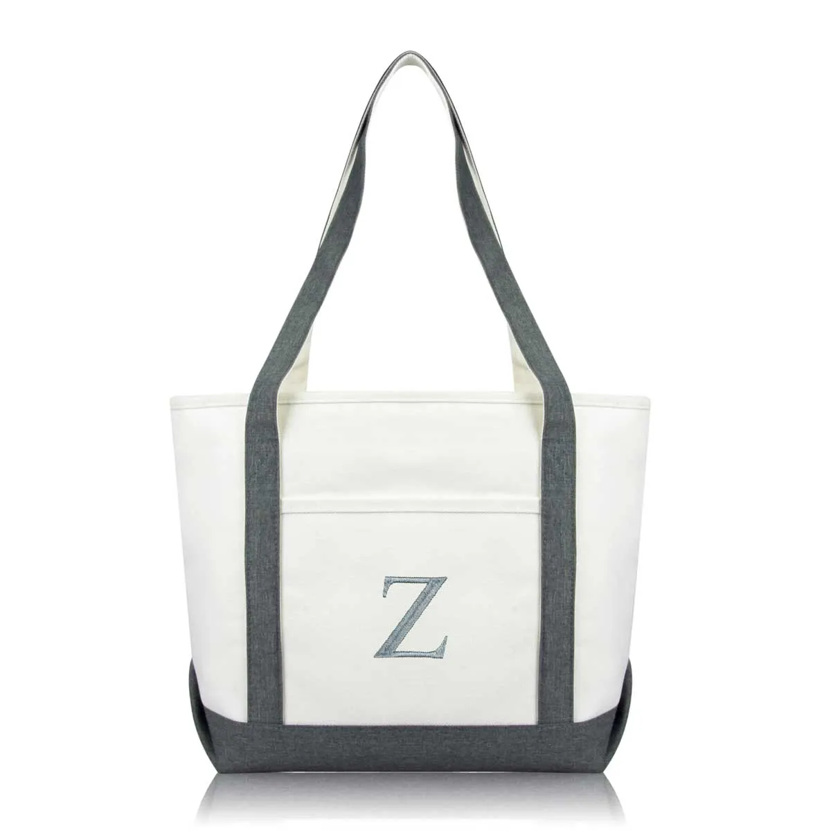 Dalix Medium Personalized Tote Bag Monogrammed Initial Letter - Z