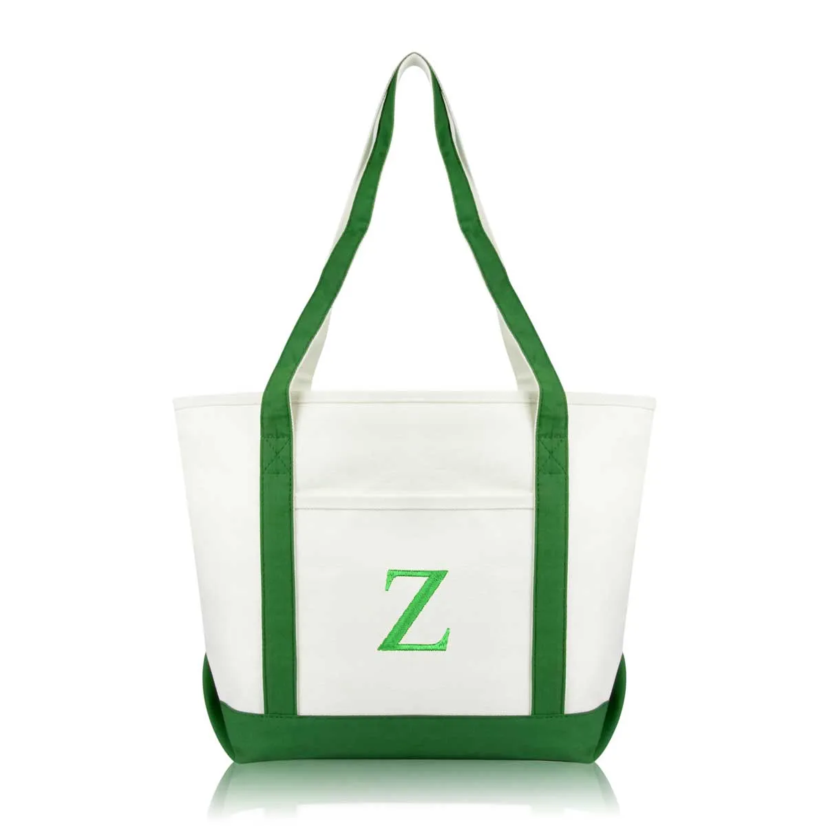 Dalix Medium Personalized Tote Bag Monogrammed Initial Letter - Z