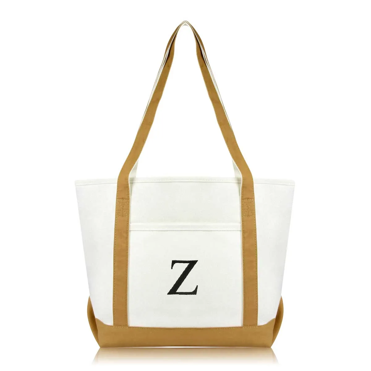 Dalix Medium Personalized Tote Bag Monogrammed Initial Letter - Z