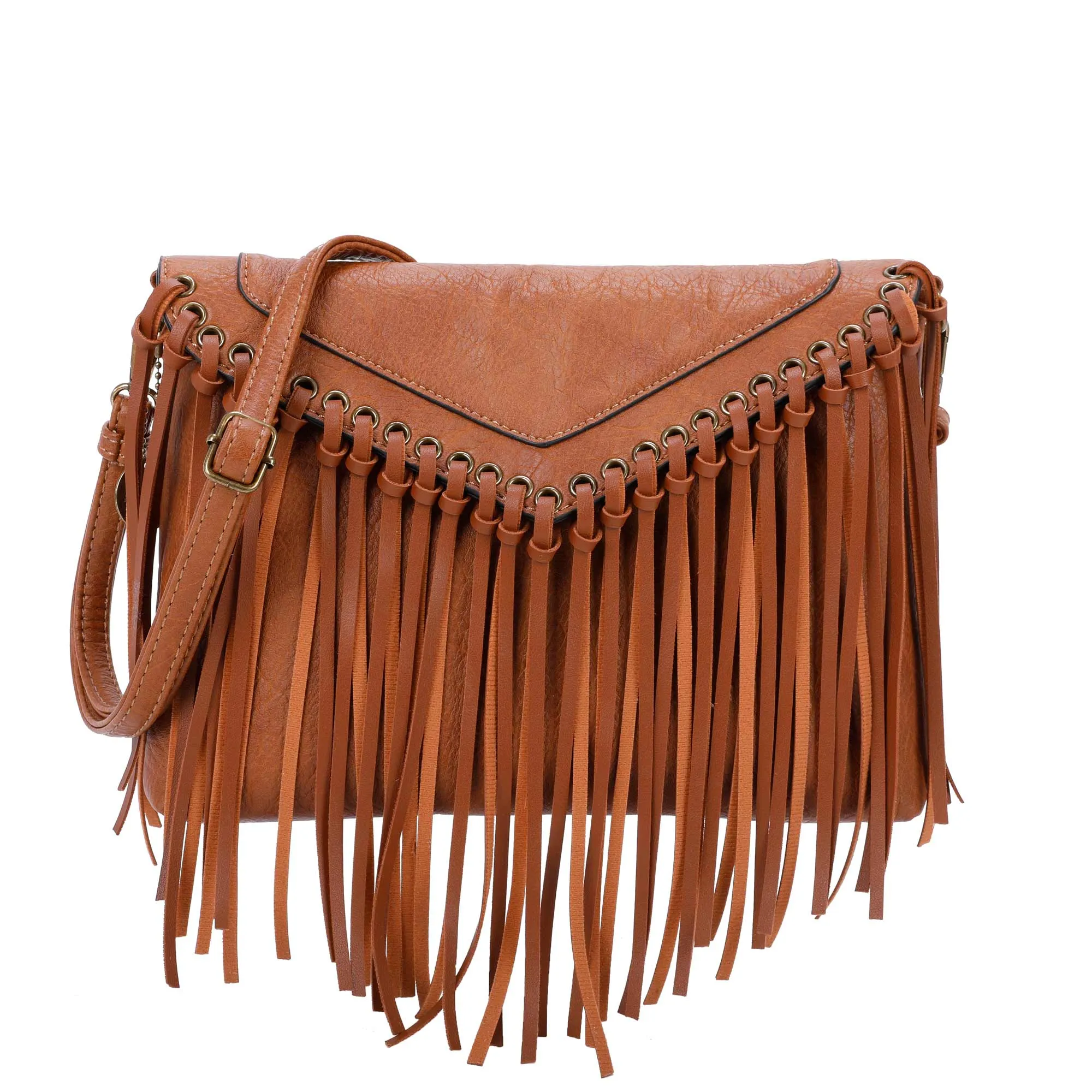 Dallas Fringe Crossbody Bag - Tan