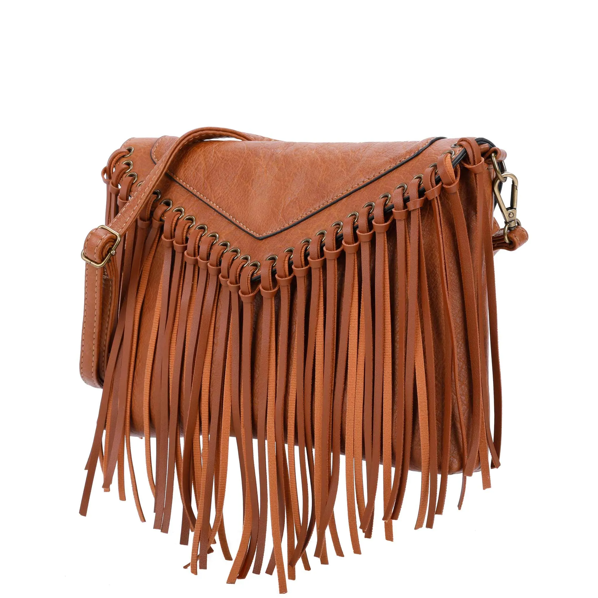 Dallas Fringe Crossbody Bag - Tan