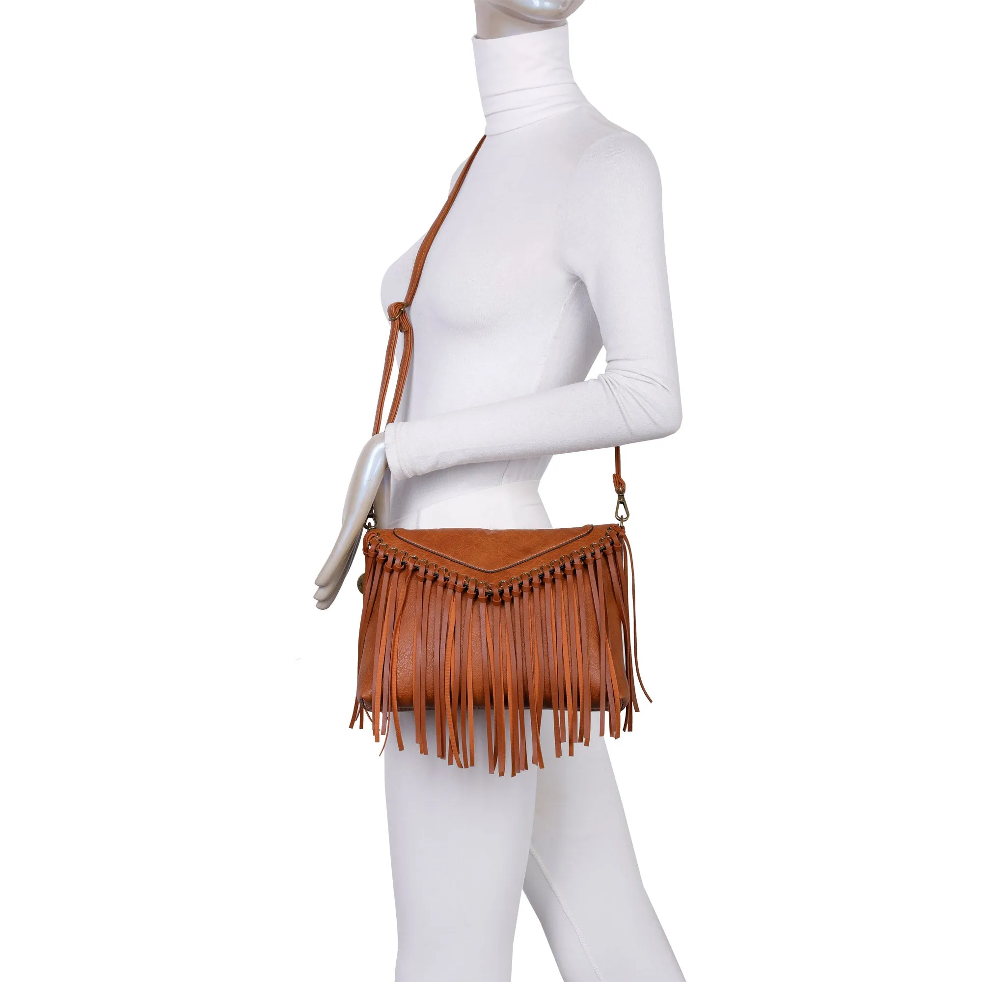 Dallas Fringe Crossbody Bag - Tan
