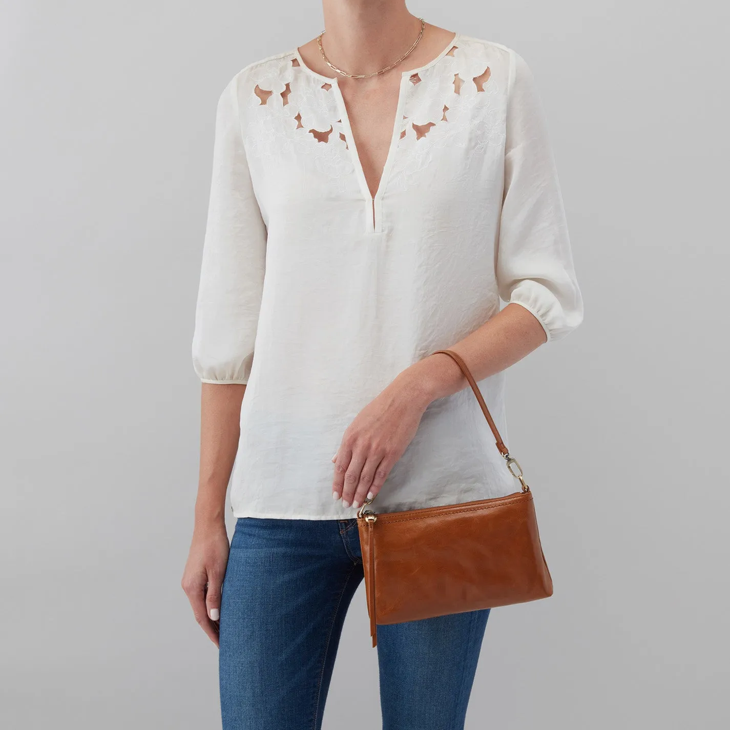 Darcy Crossbody In Polished Leather - Truffle
