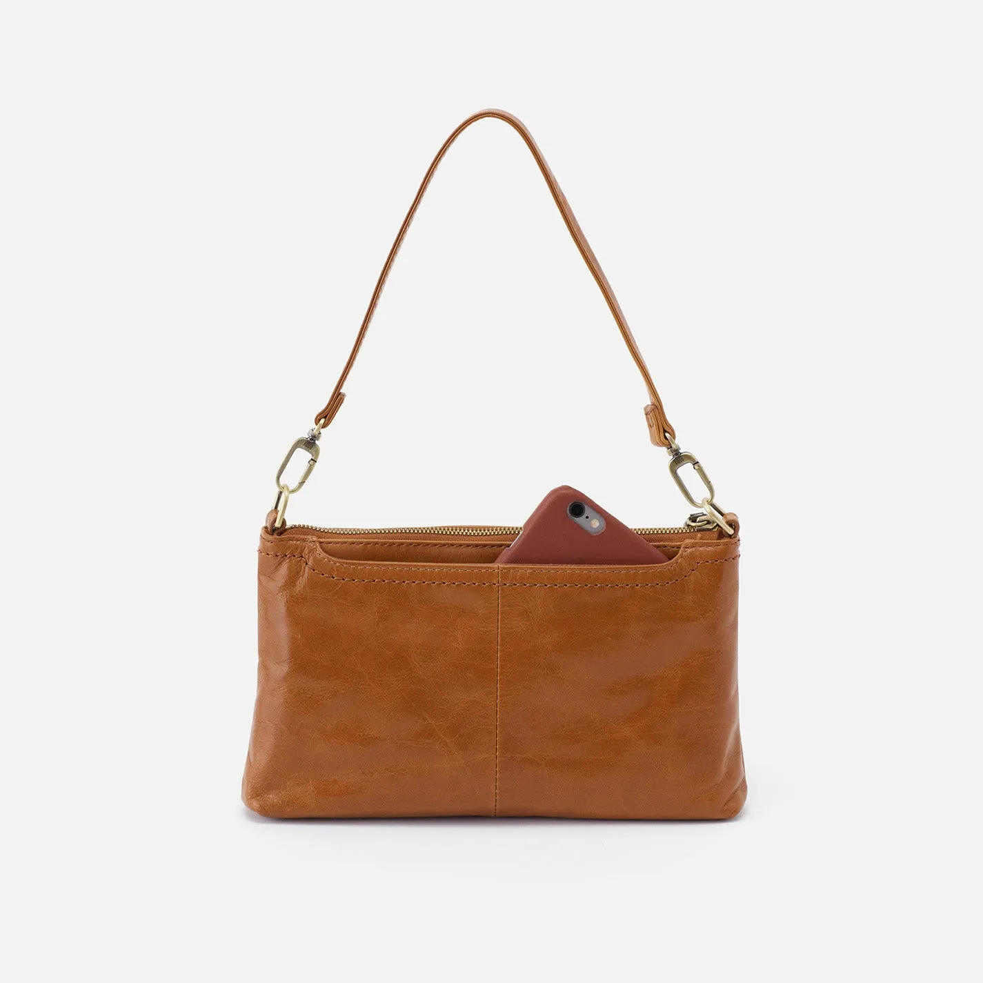 Darcy Crossbody In Polished Leather - Truffle