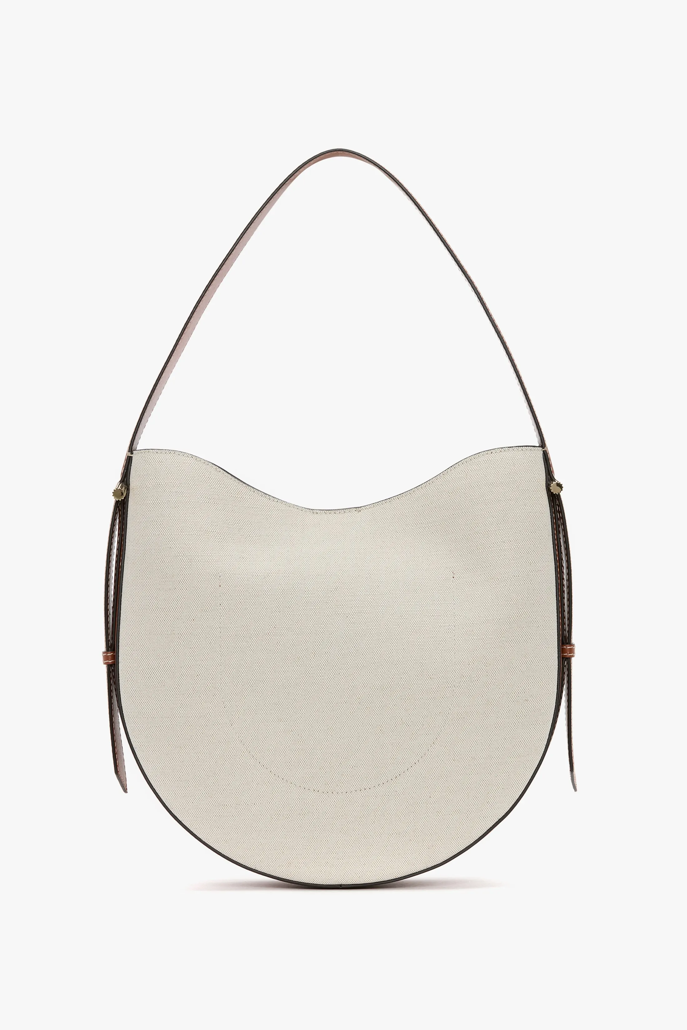 Dia Hobo Bag In Ivory Canvas With Tan Leather