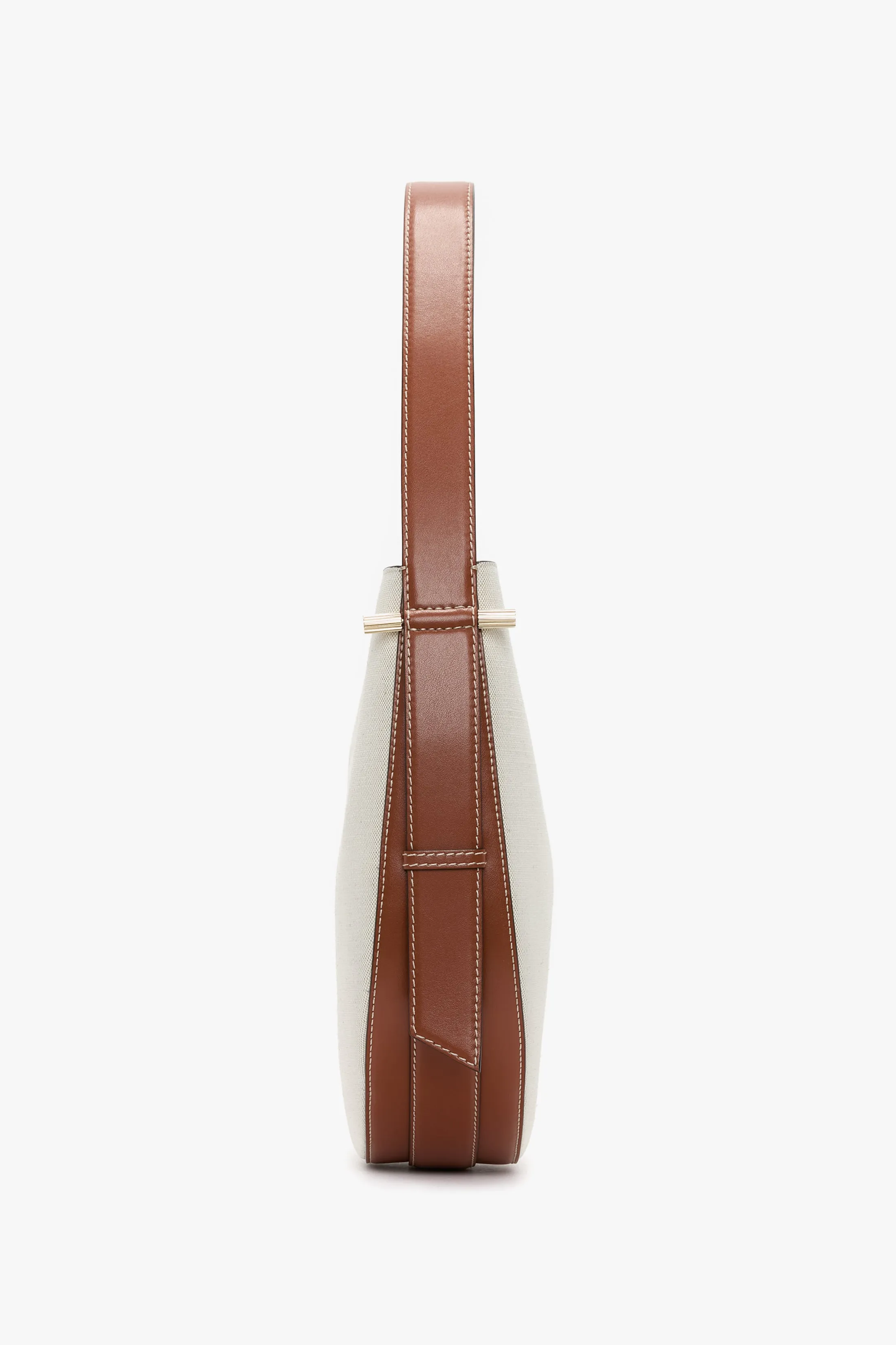 Dia Hobo Bag In Ivory Canvas With Tan Leather
