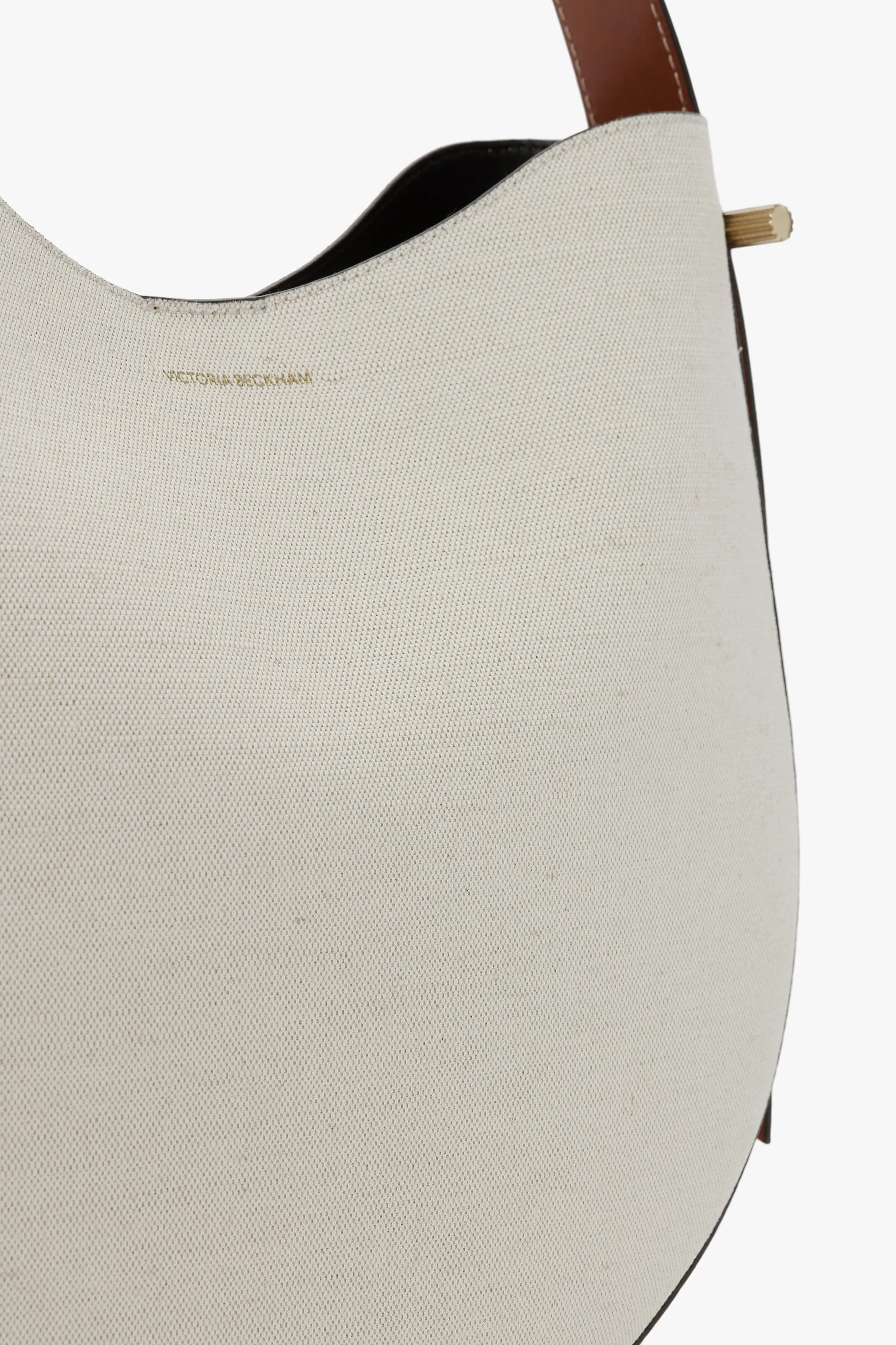 Dia Hobo Bag In Ivory Canvas With Tan Leather