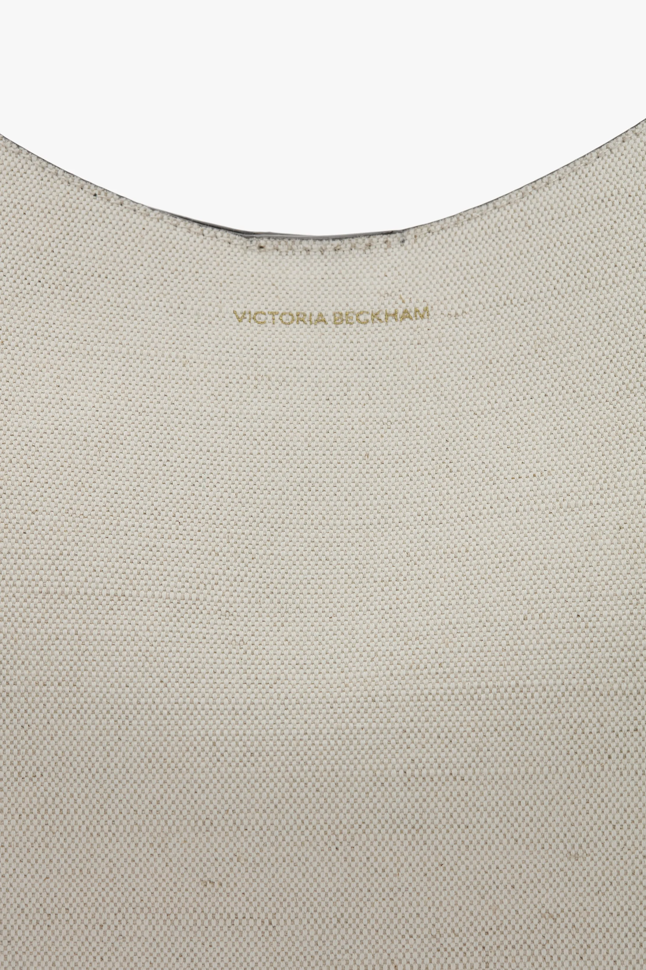 Dia Hobo Bag In Ivory Canvas With Tan Leather
