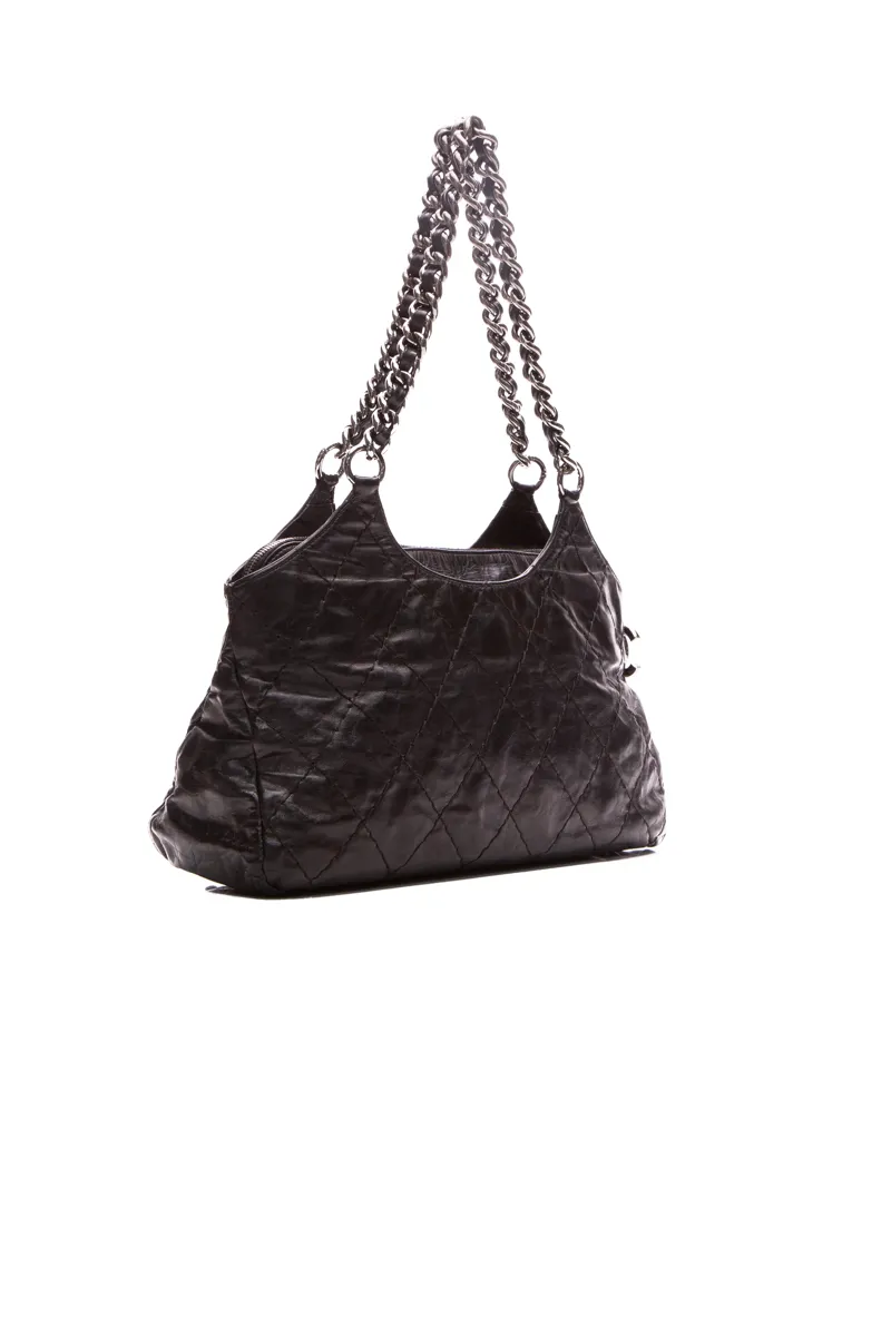 Diamond Stitch Chain Tote Bag