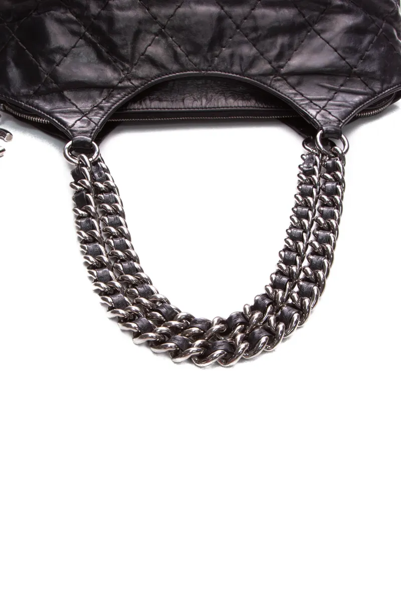 Diamond Stitch Chain Tote Bag