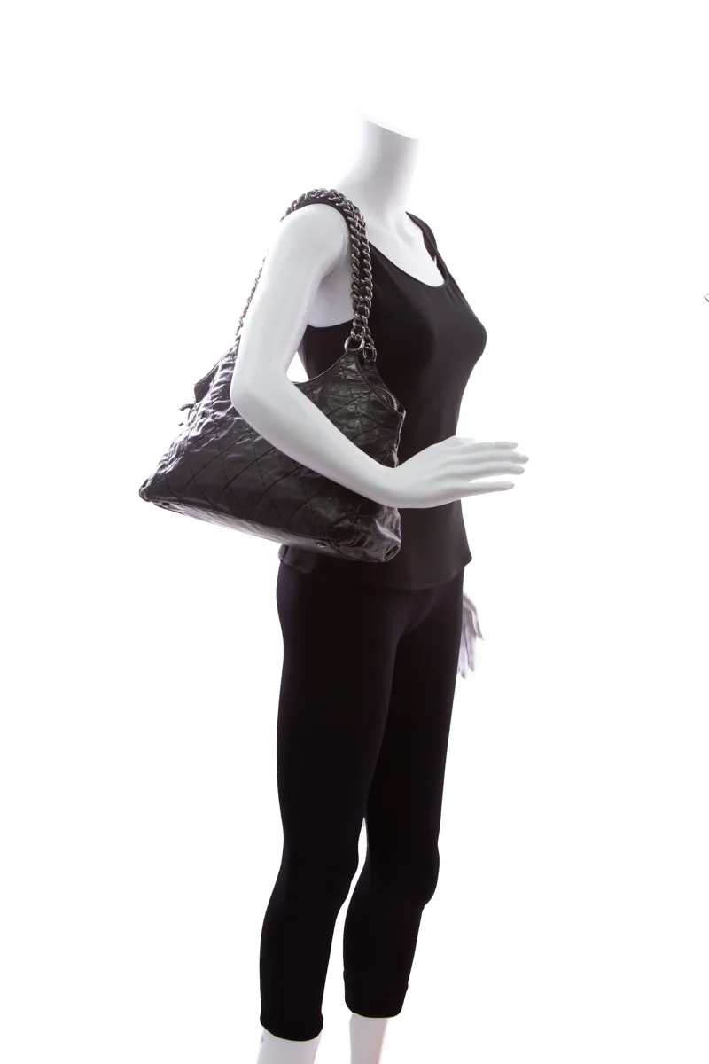 Diamond Stitch Chain Tote Bag