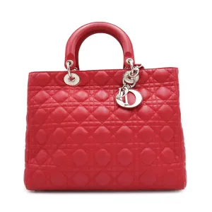Dior Cannage Lambskin Lady Dior Large Tote Bag