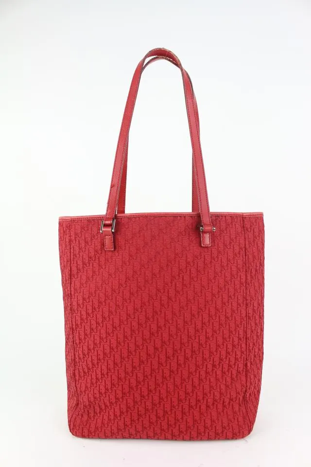 Dior Red Monogram Trotter Book Tote Shopper Bag 98da43