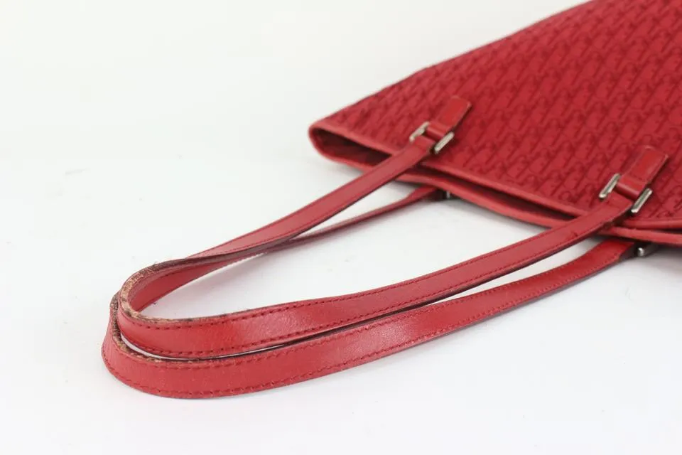 Dior Red Monogram Trotter Book Tote Shopper Bag 98da43