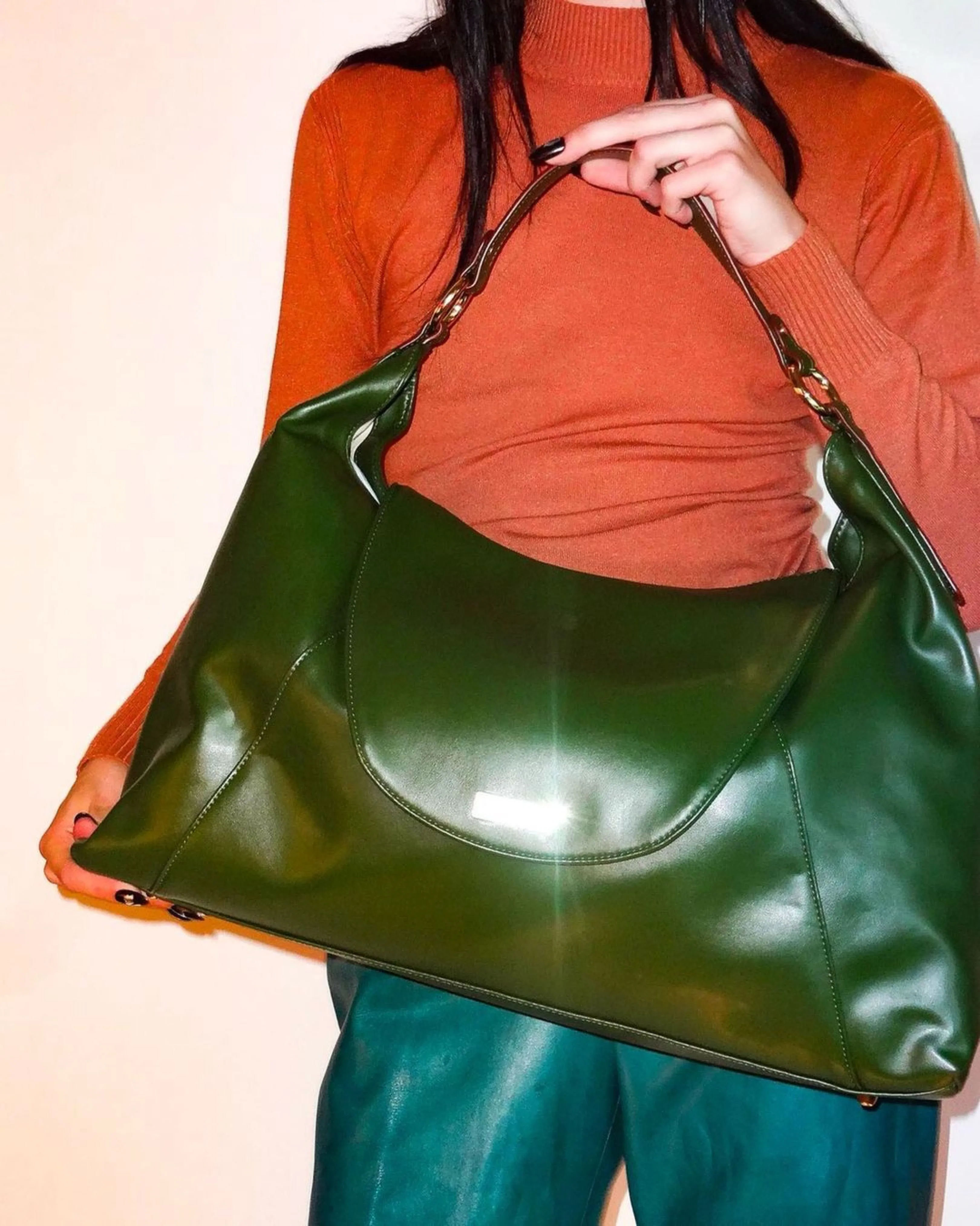 Downing Cactus Leather Vegan Bag | Green