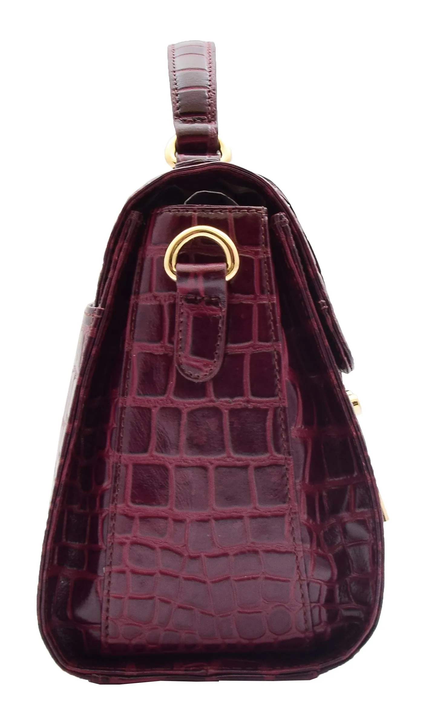 DR300 Women's Smart Work Leather Organiser Shoulder Bag Bordo