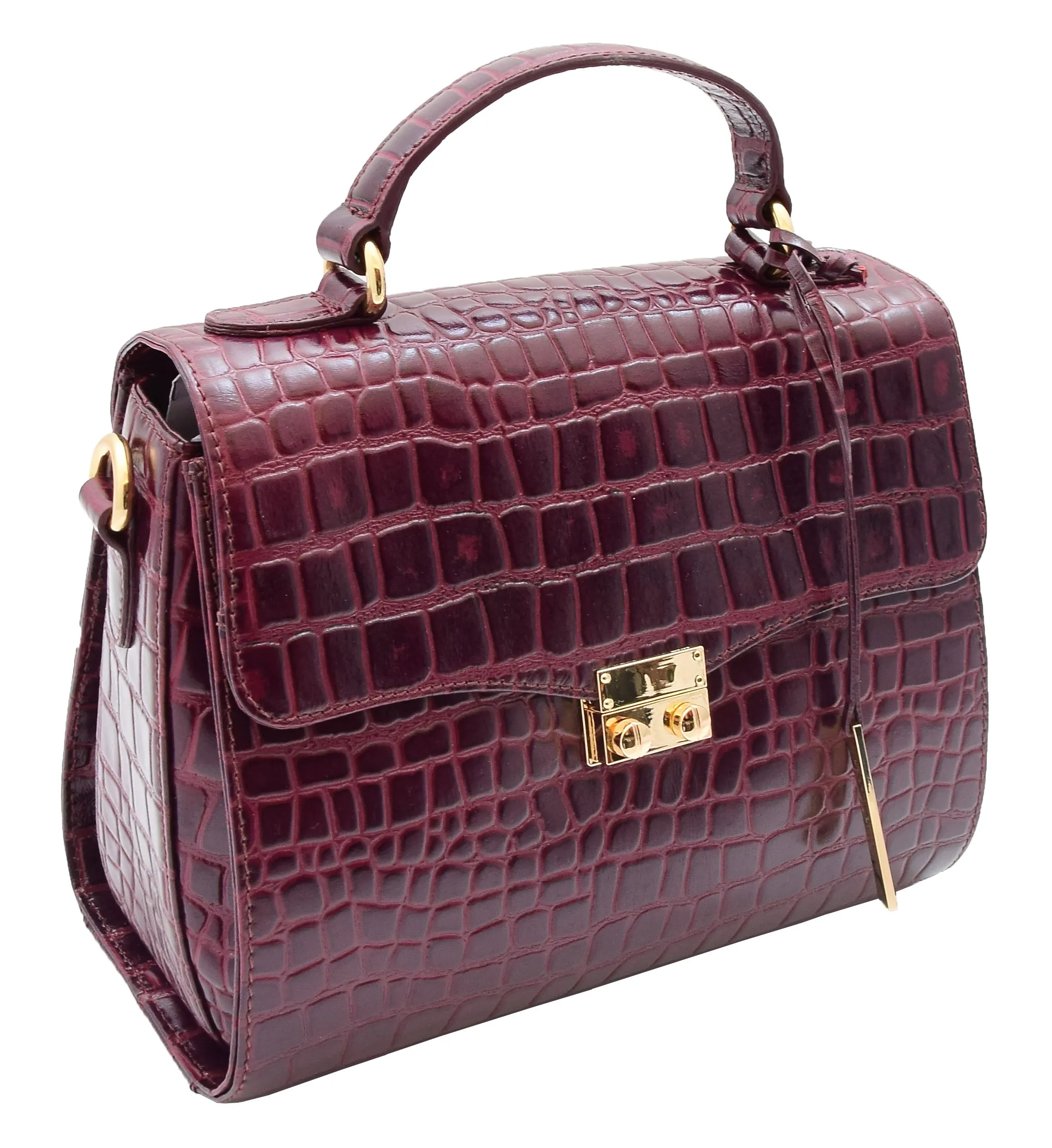 DR300 Women's Smart Work Leather Organiser Shoulder Bag Bordo