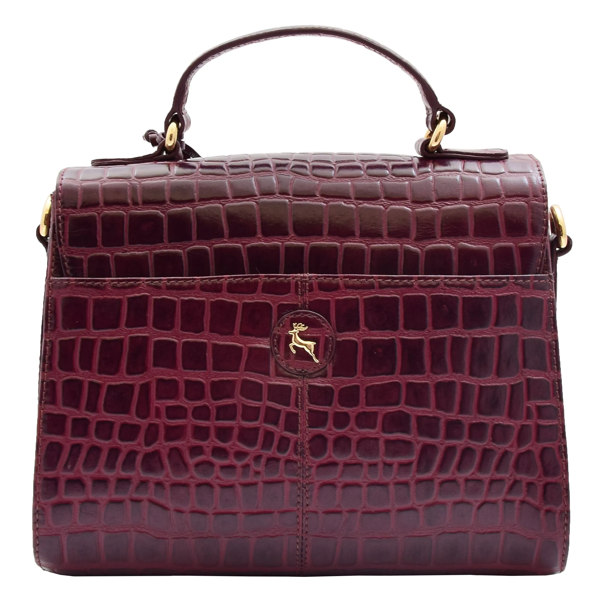 DR300 Women's Smart Work Leather Organiser Shoulder Bag Bordo