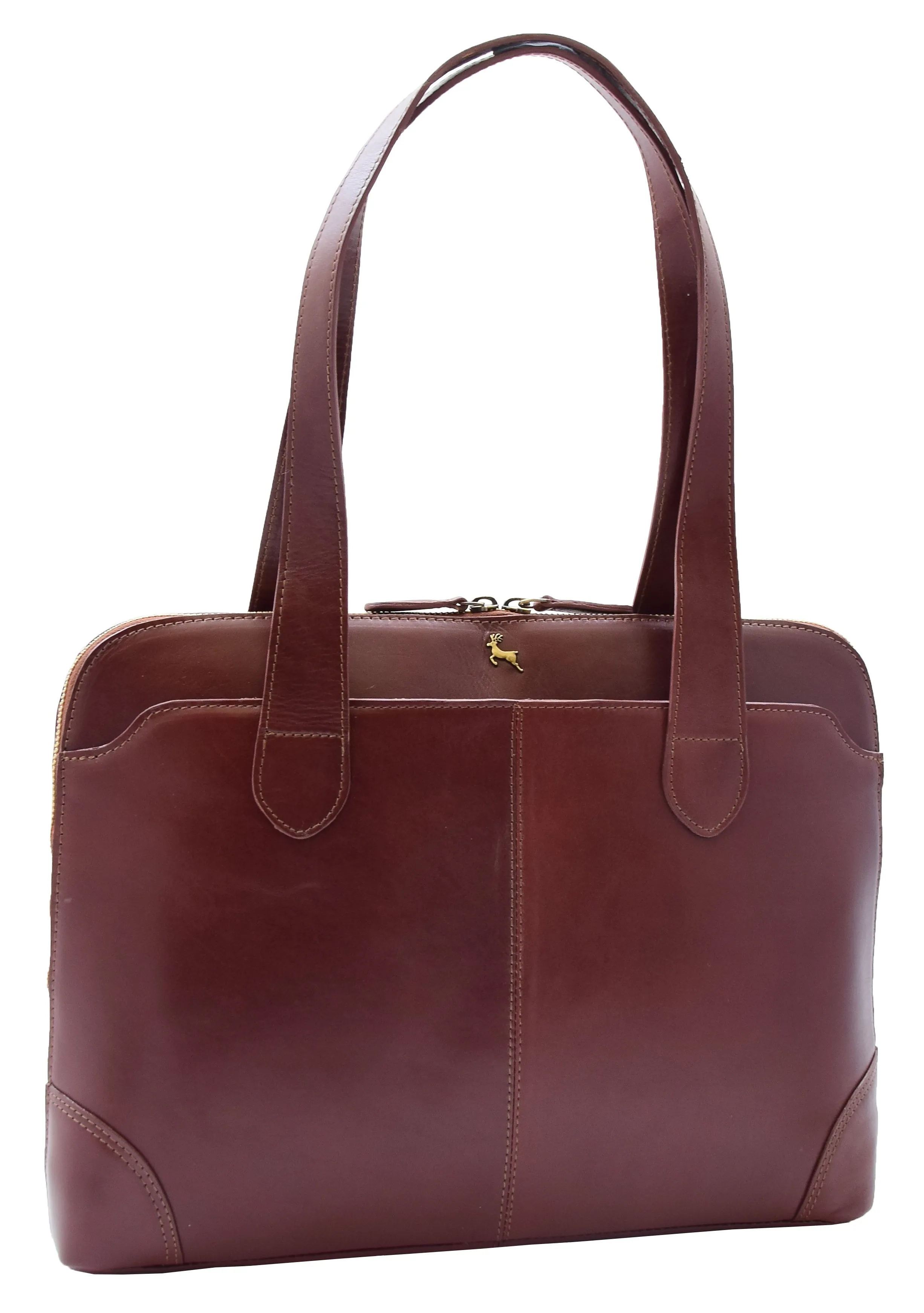 DR301 Women's Real Leather Smart Handbag Doctor Hobo Bag Chestnut