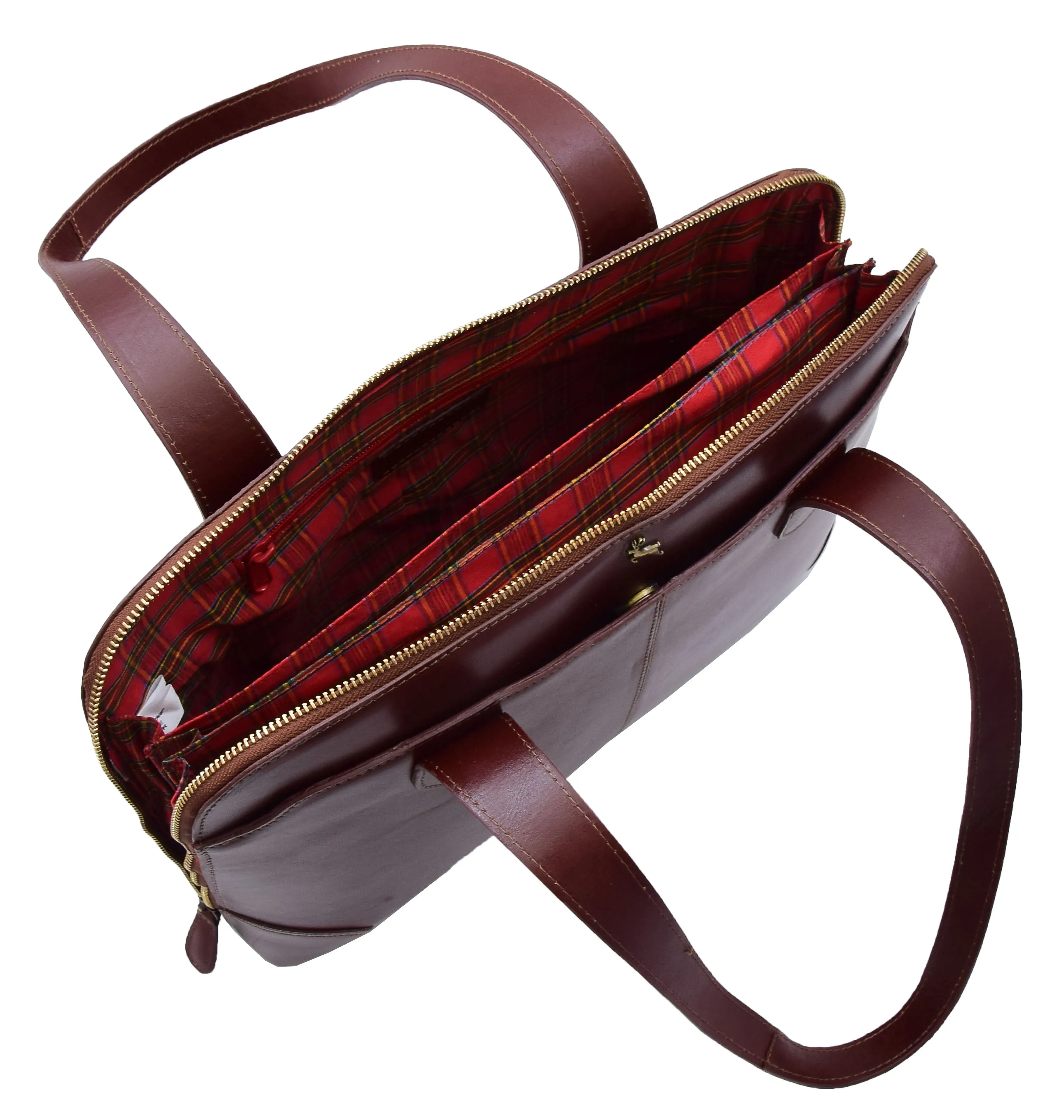 DR301 Women's Real Leather Smart Handbag Doctor Hobo Bag Chestnut
