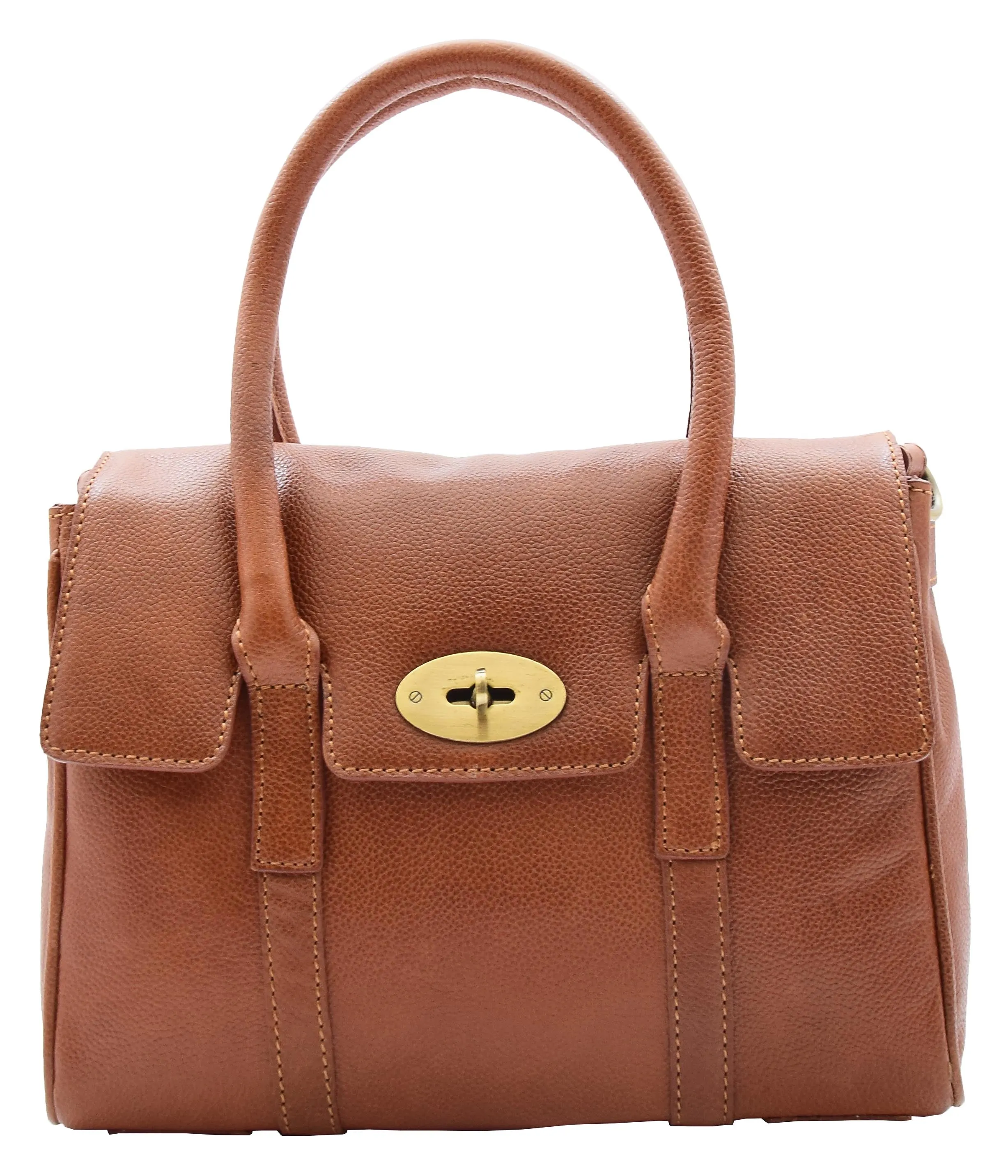 DR304 Women's Leather Shoulder Handbag Hobo Dress Bag Cognac
