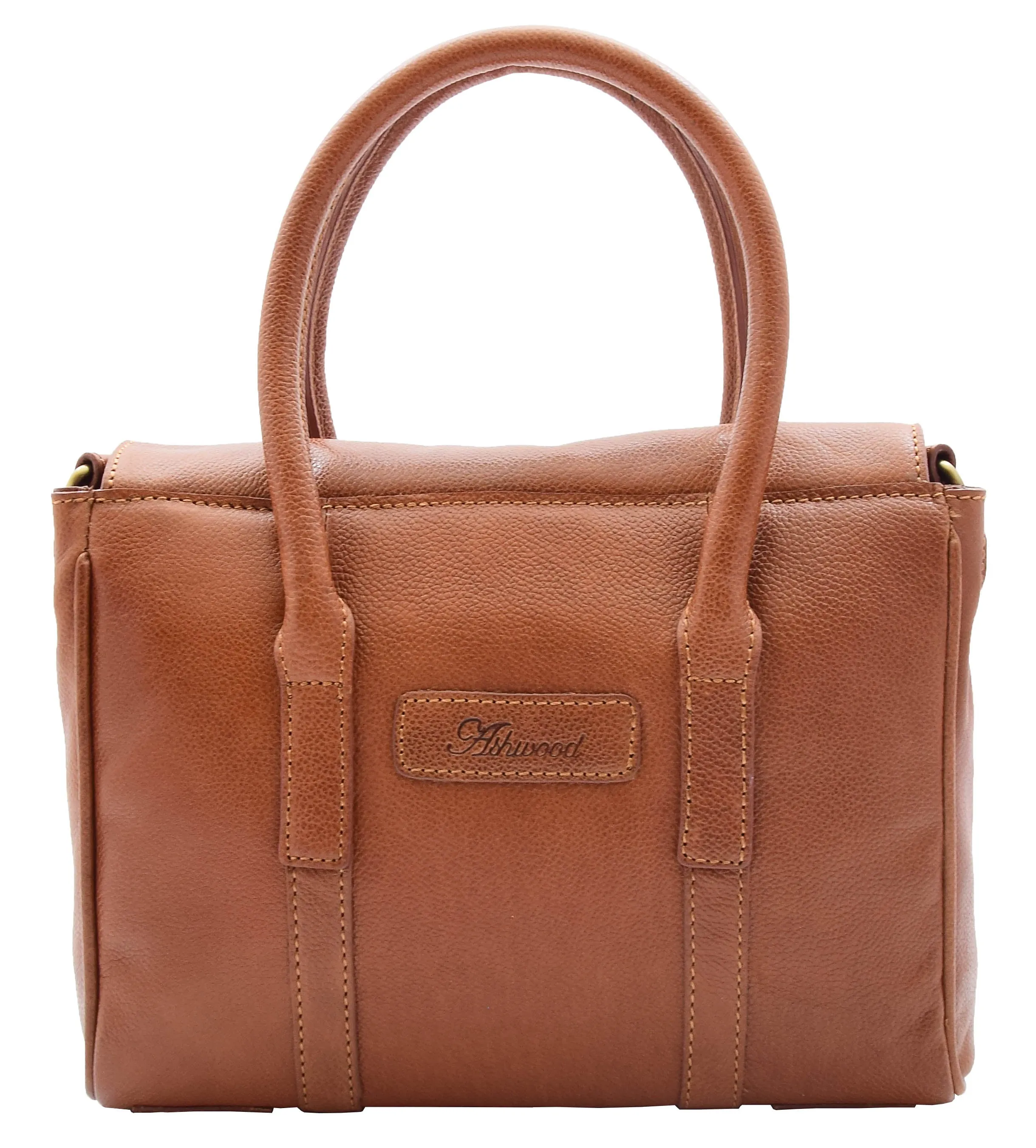 DR304 Women's Leather Shoulder Handbag Hobo Dress Bag Cognac
