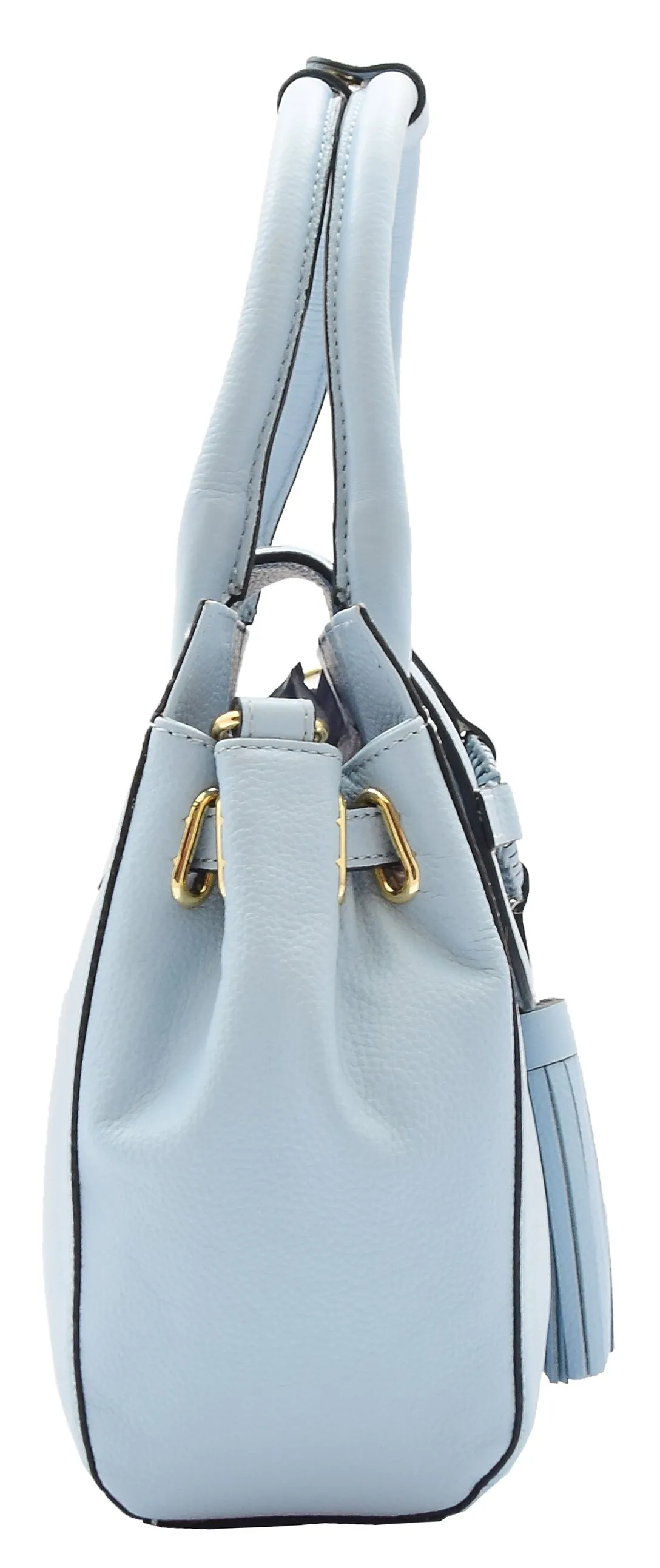 DR305 Women's Genuine Leather Shoulder Hobo Handbag Dress Bag Sky Blue