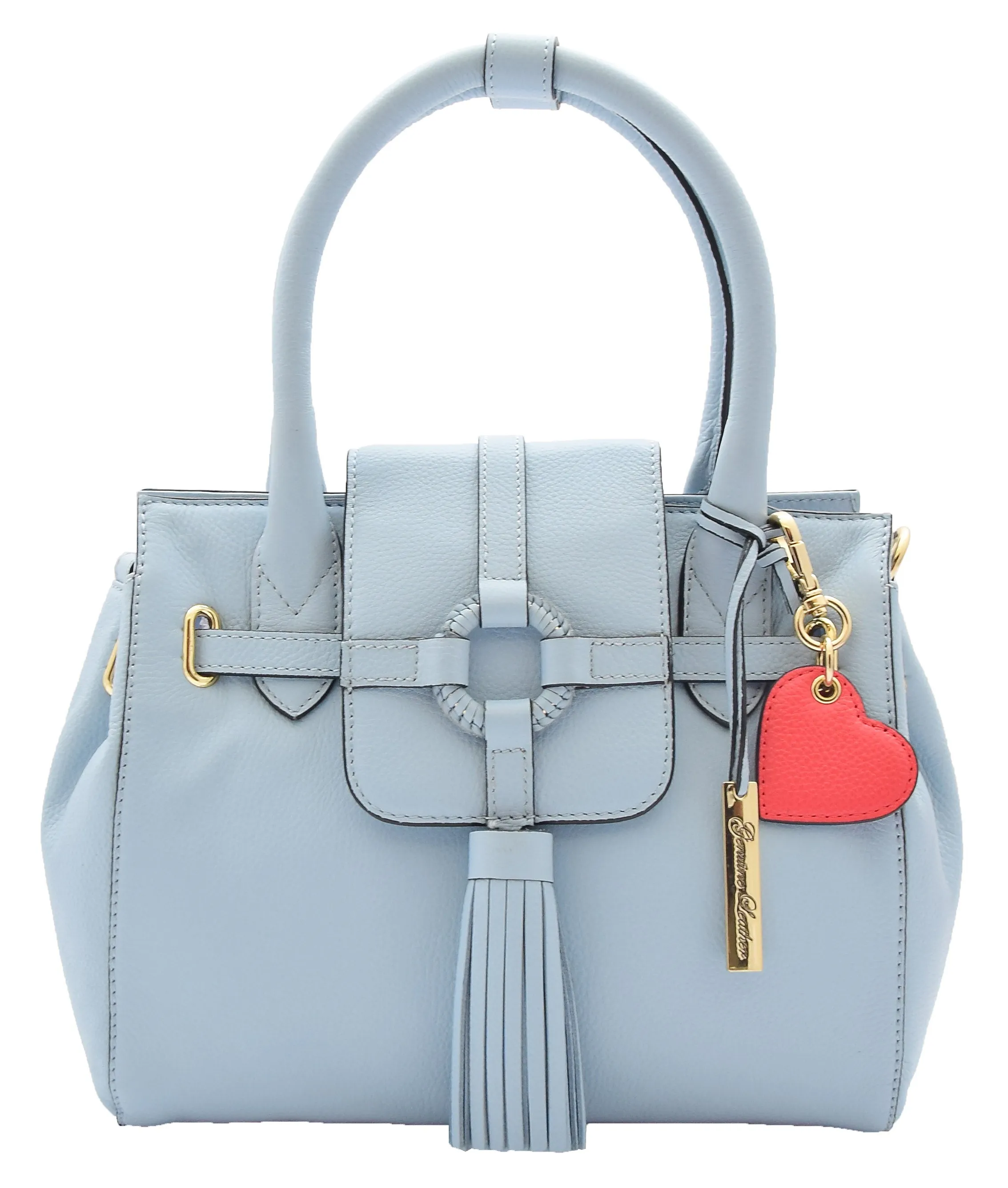 DR305 Women's Genuine Leather Shoulder Hobo Handbag Dress Bag Sky Blue