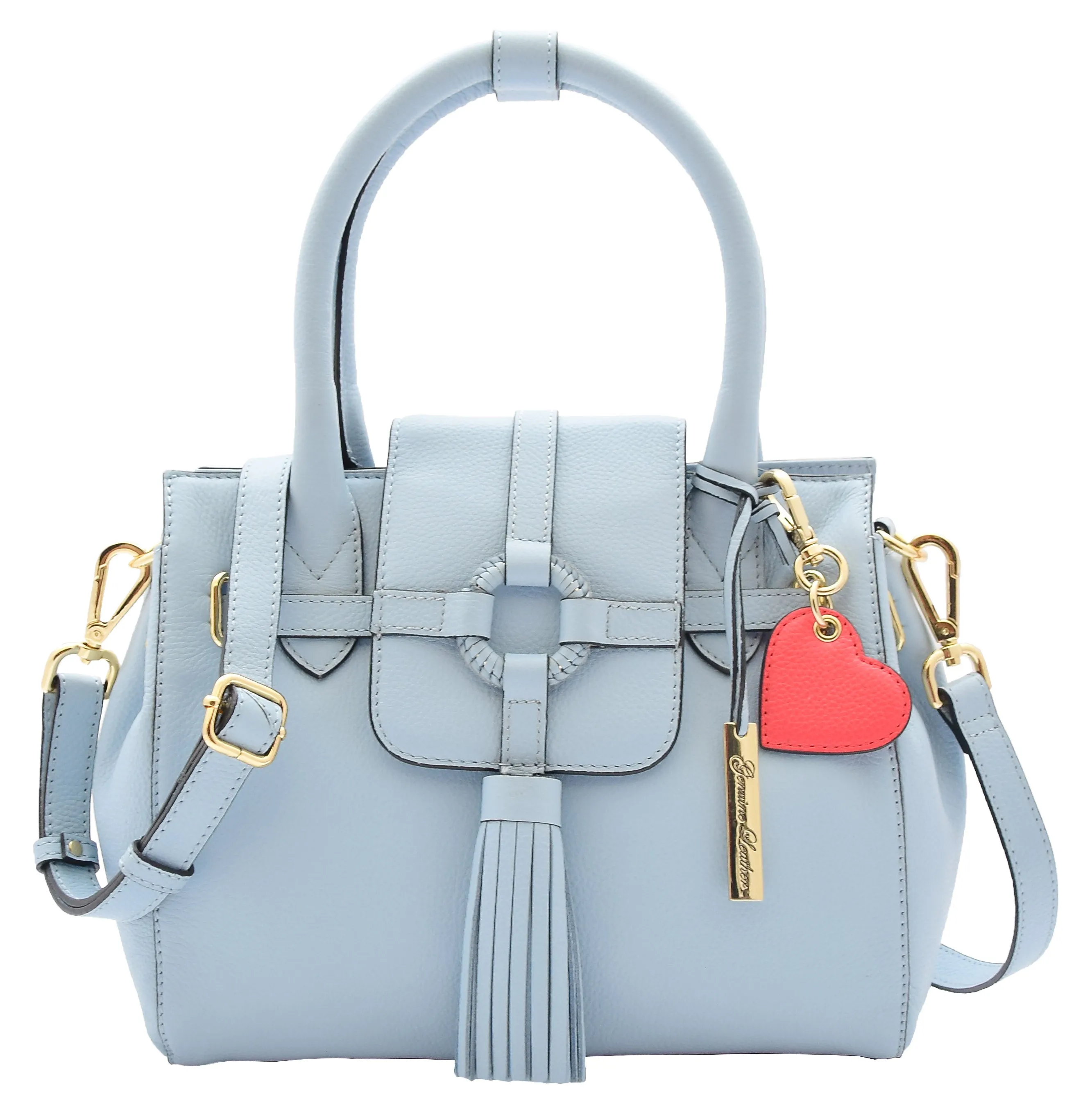 DR305 Women's Genuine Leather Shoulder Hobo Handbag Dress Bag Sky Blue