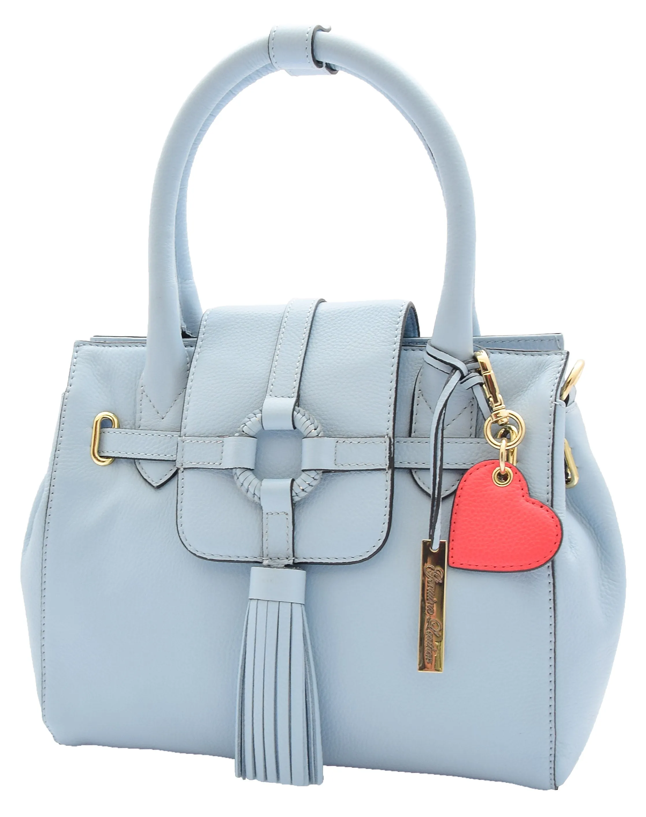 DR305 Women's Genuine Leather Shoulder Hobo Handbag Dress Bag Sky Blue