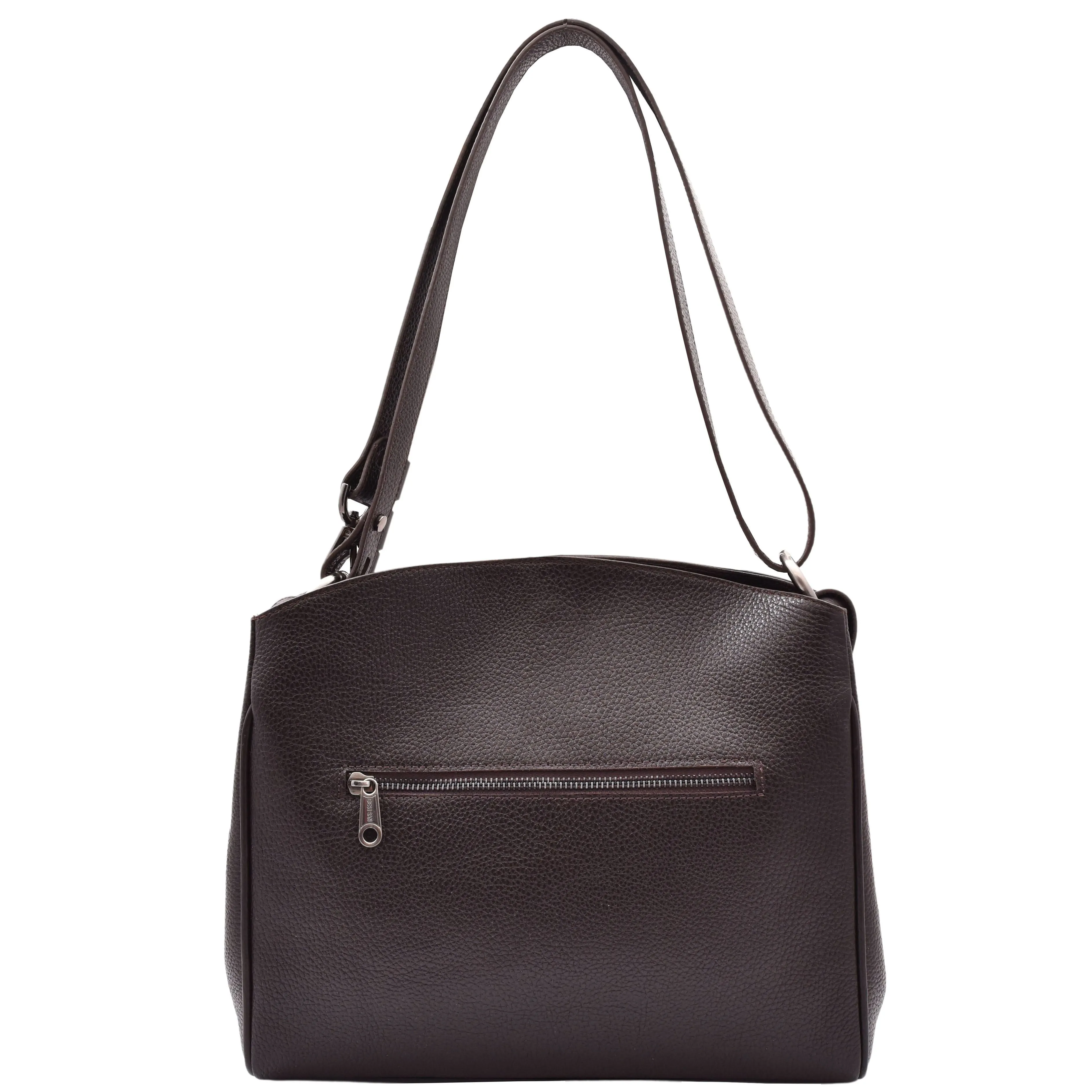 DR616 Women's Magnetic Snap Closure Leather Hobo Bag Brown