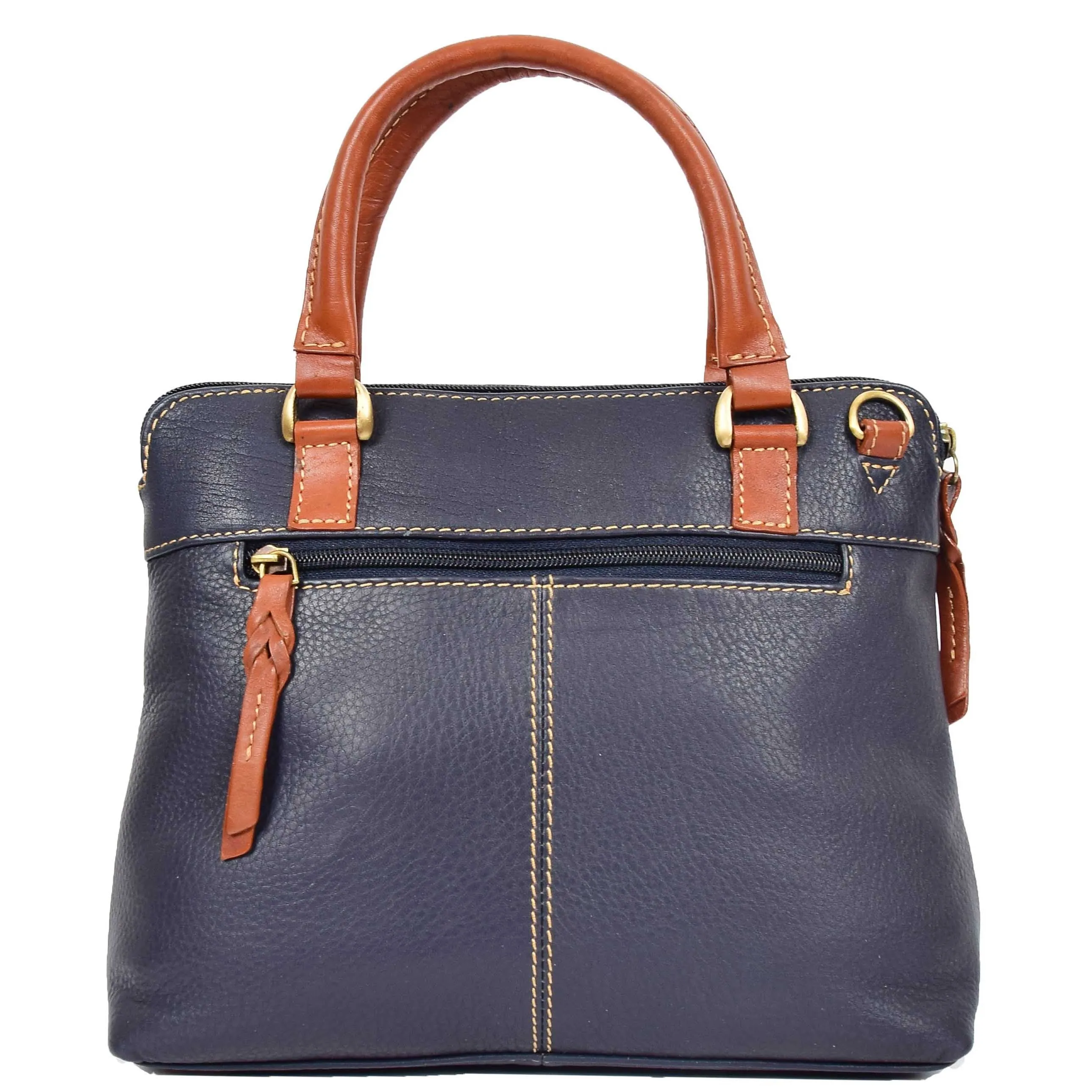 DR617 Women's Full Grain Leather Small Trendy Hobo Bag Navy