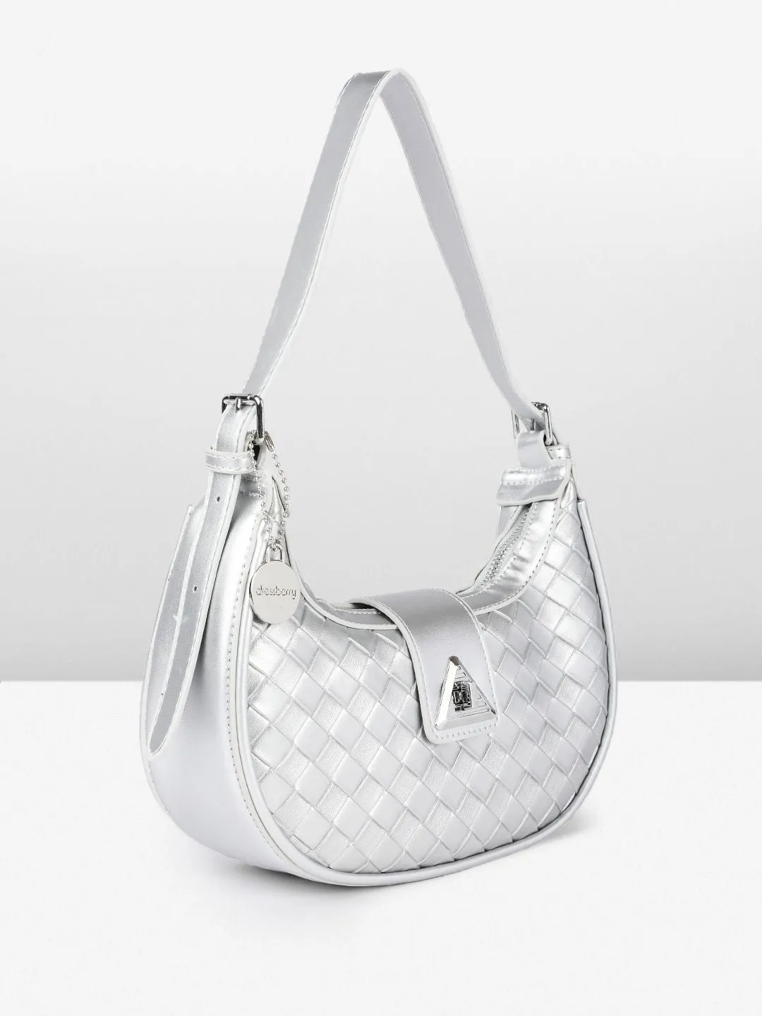DressBerry Textured Structured Hobo Bag