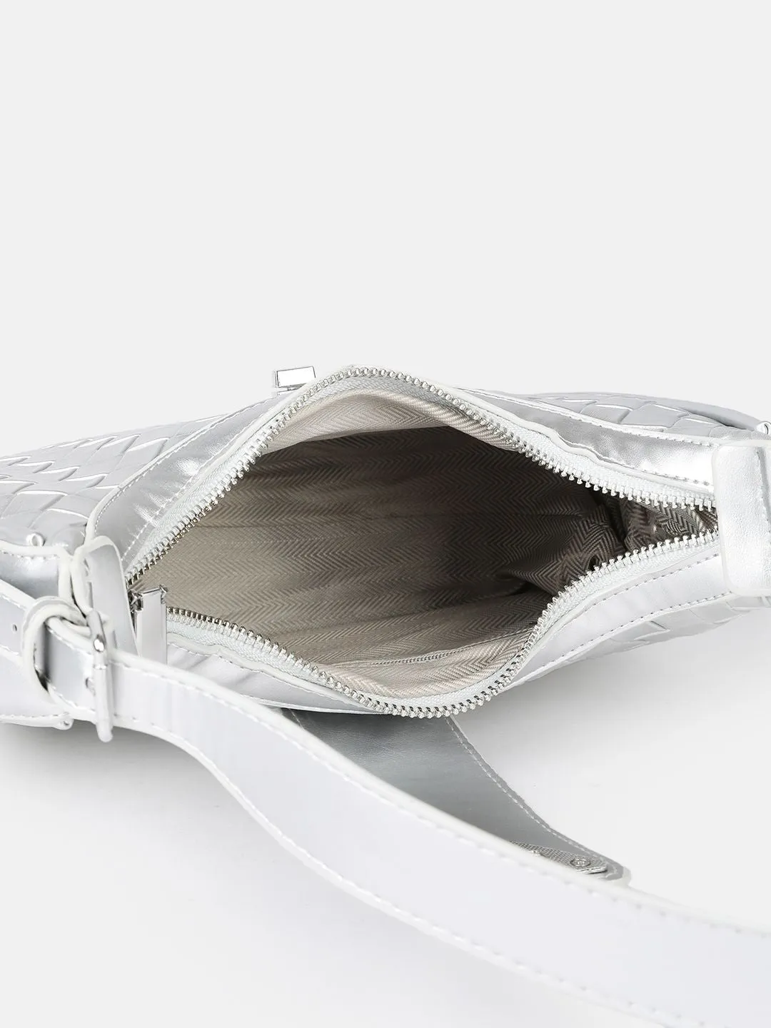 DressBerry Textured Structured Hobo Bag