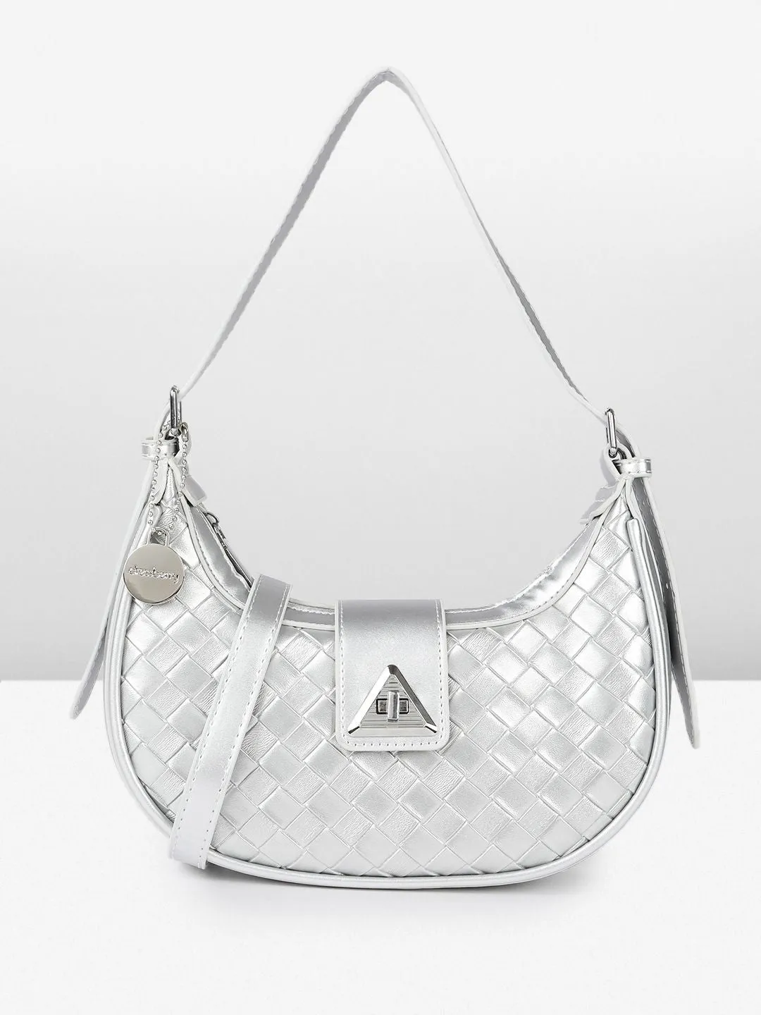 DressBerry Textured Structured Hobo Bag