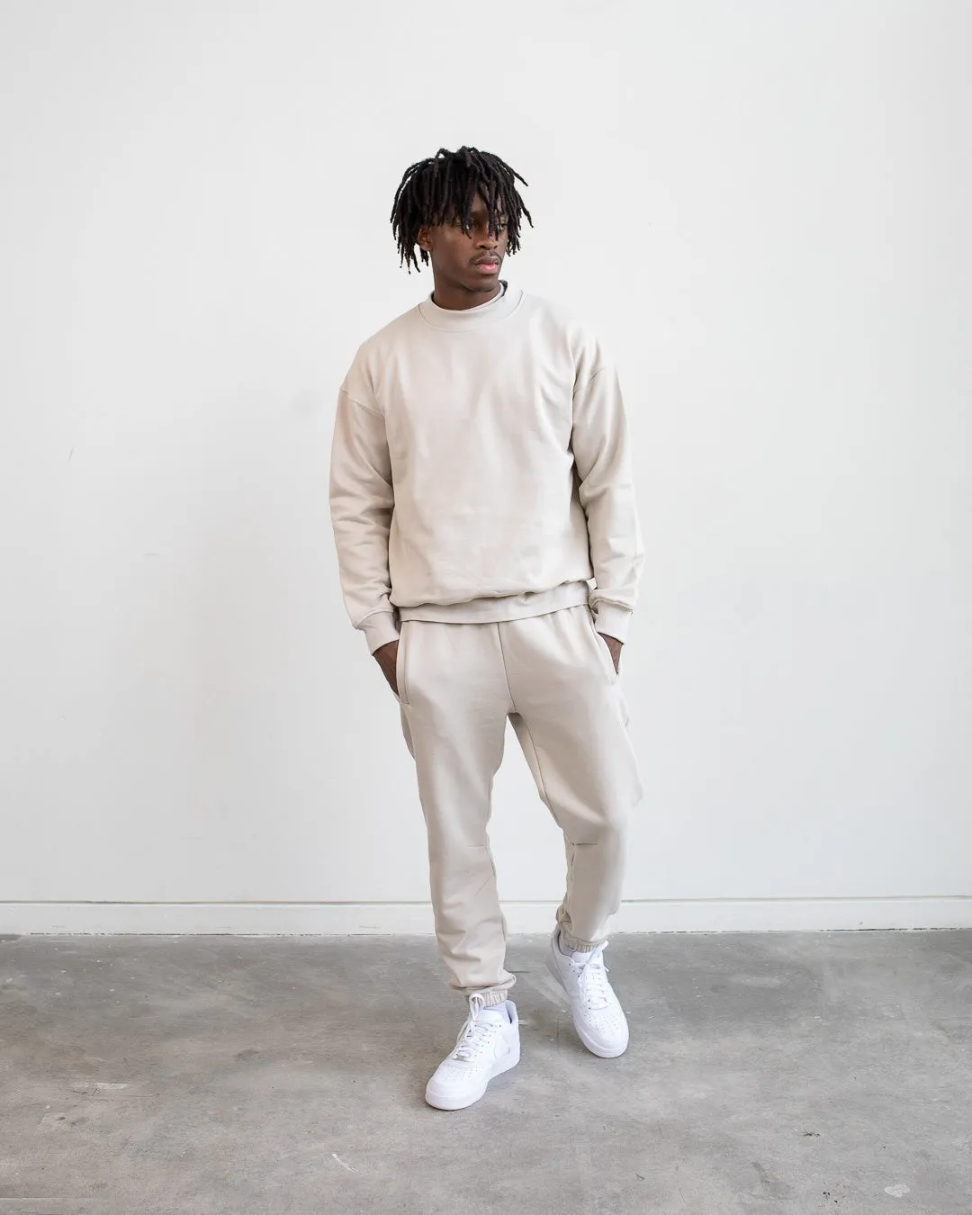 Drop Shoulder Crewneck - Oatmeal