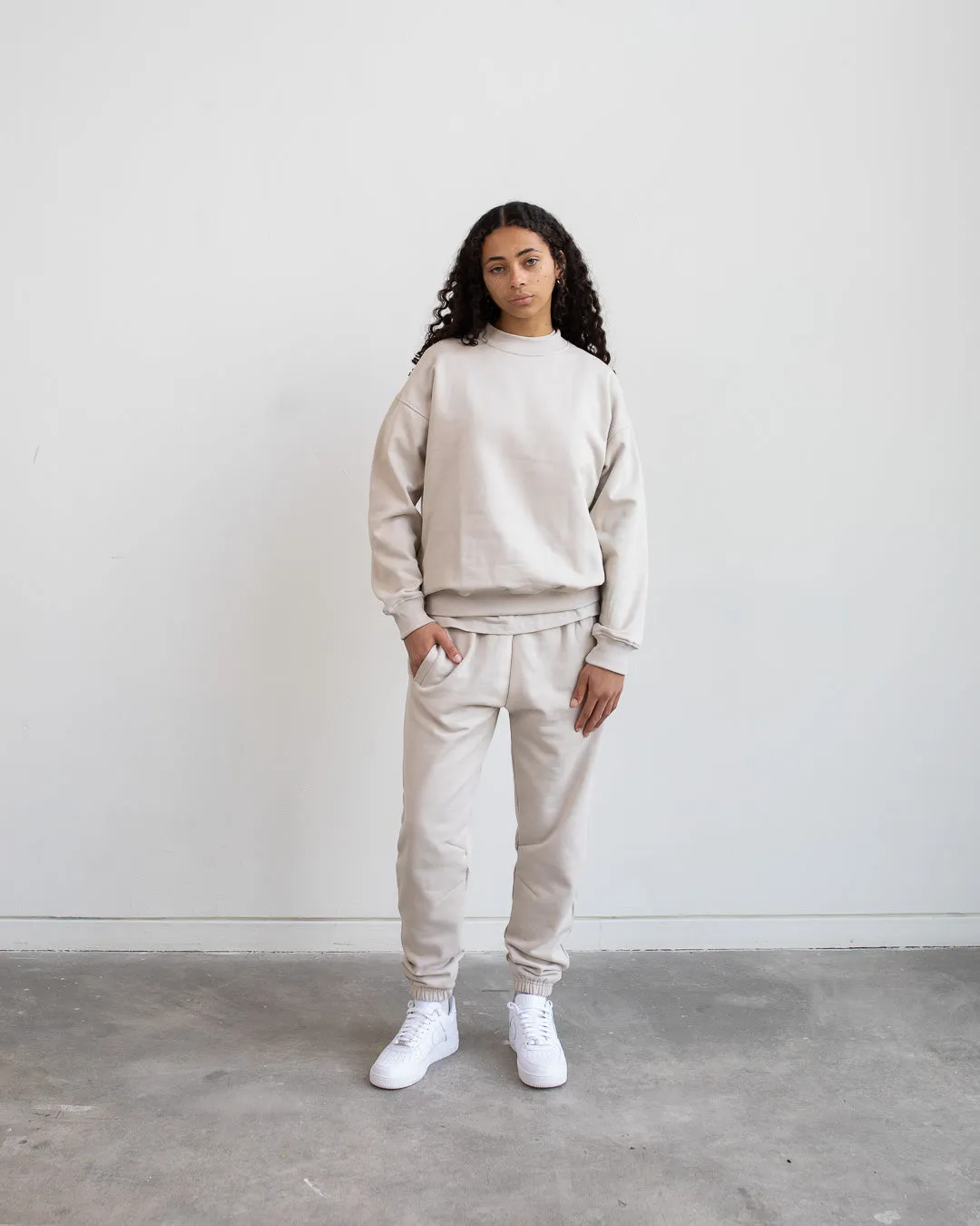 Drop Shoulder Crewneck - Oatmeal