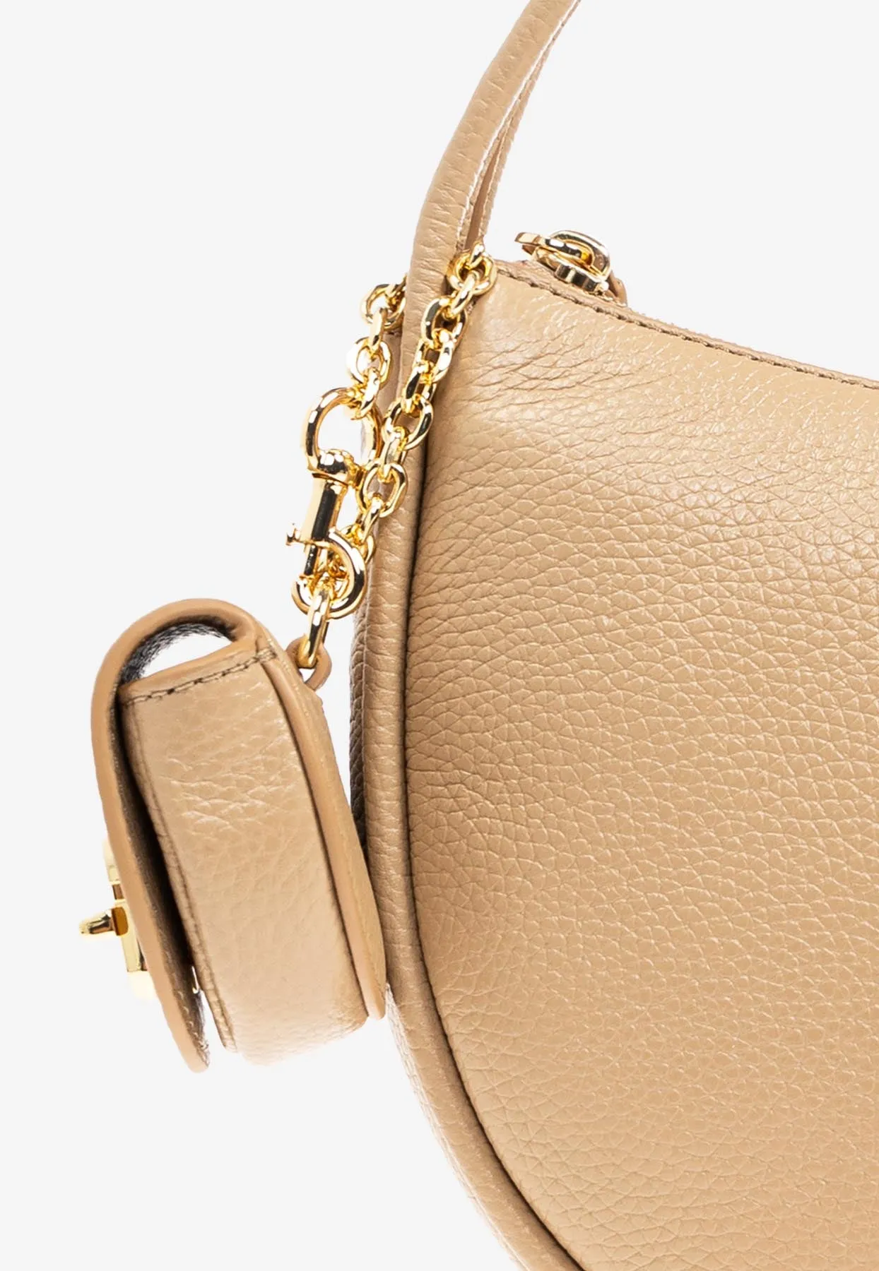 Dual Pebbled Leather Hobo Bag