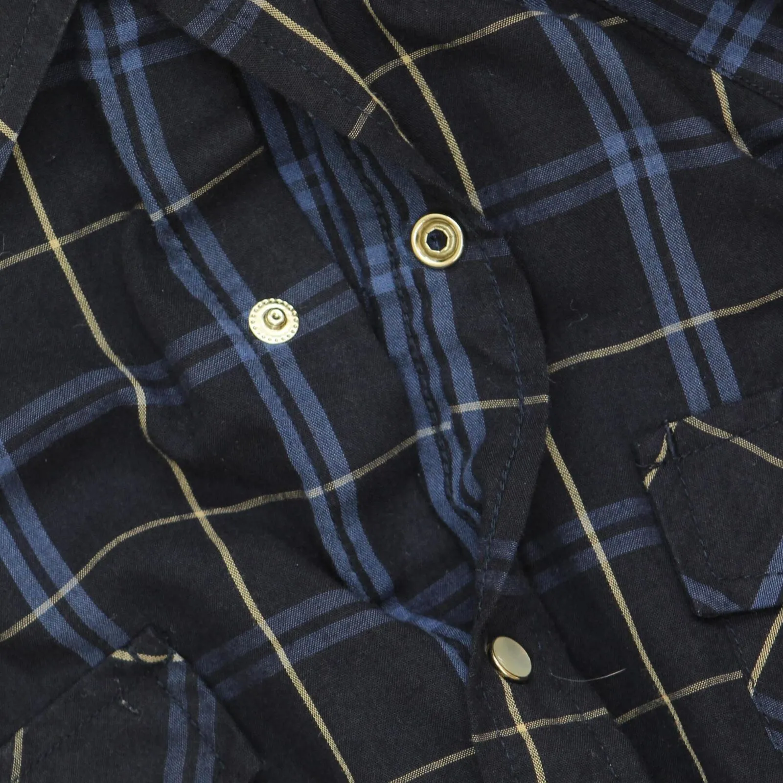 Ely Cattleman Mens Snap Front Long Sleeve Dress Shirt Navy Blue 16 1/2 35