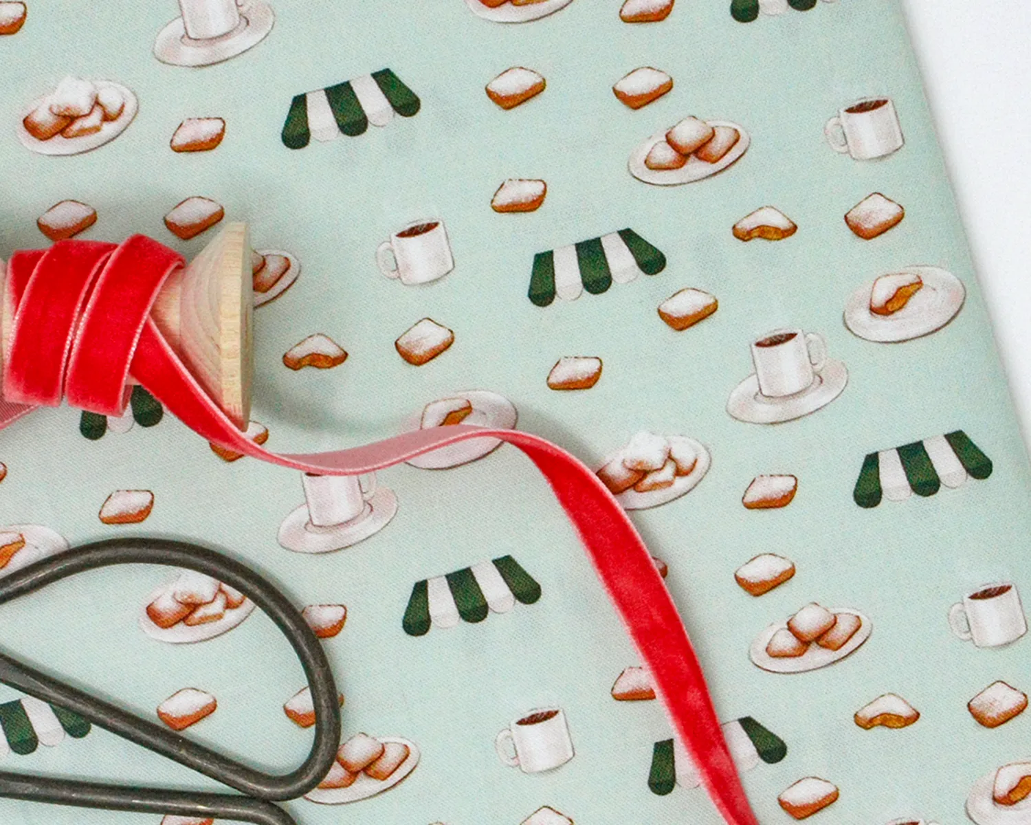Fabric: French Quarter Beignets & Au Lait | 100% Cotton Woven