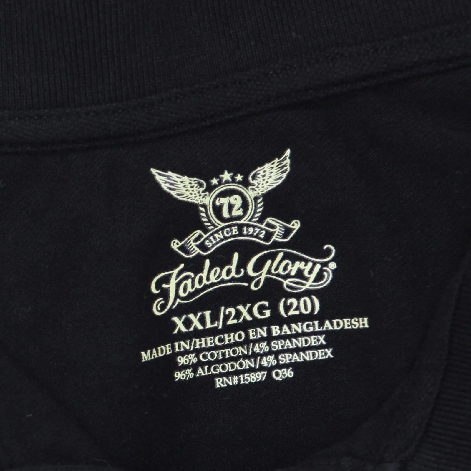 Faded Glory Womens Short Sleeve Stretch Pique Polo Shirt Black 2XL