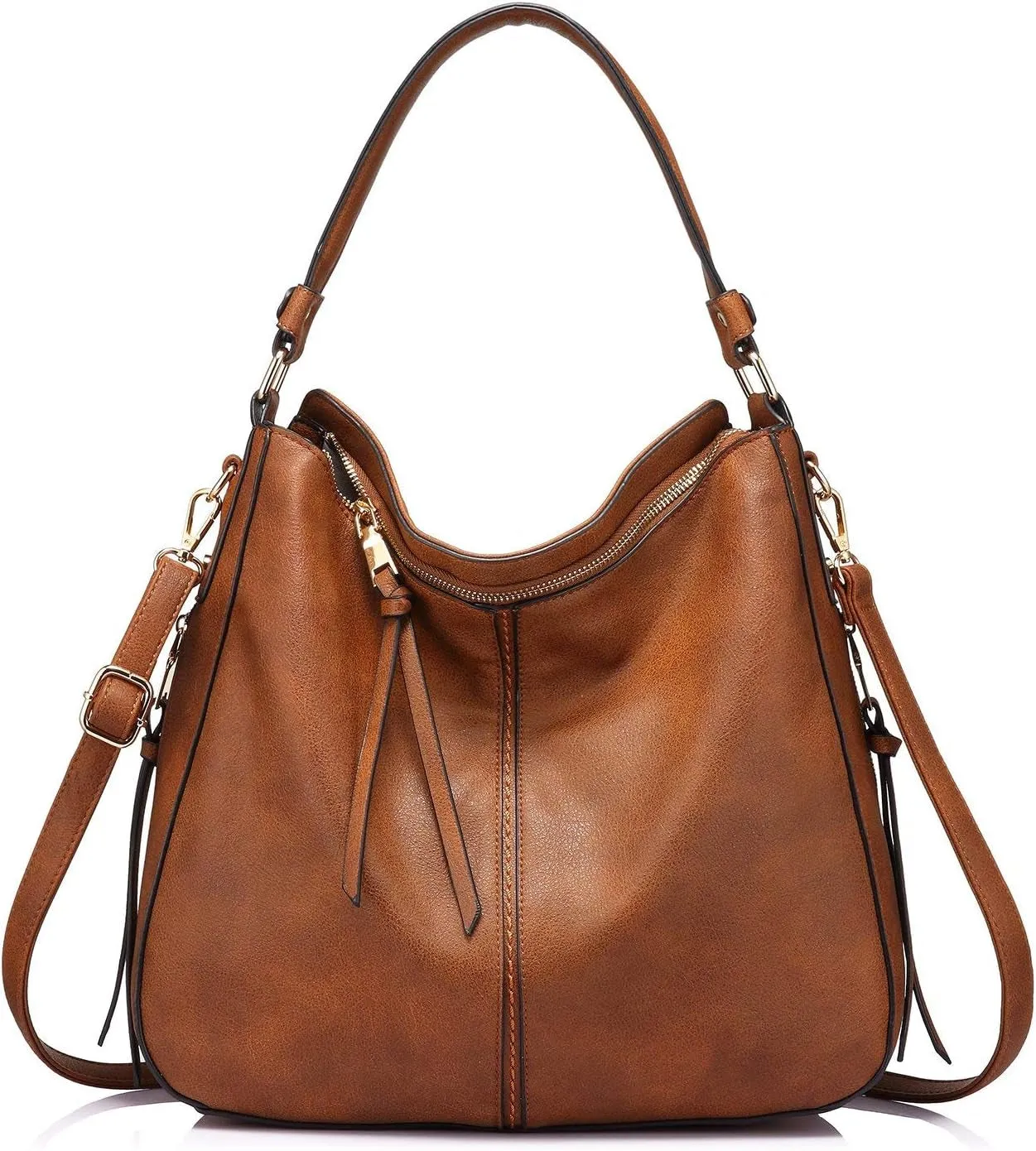 Faux Leather Handbags for Women, Large Designer Hobo bag Bucket