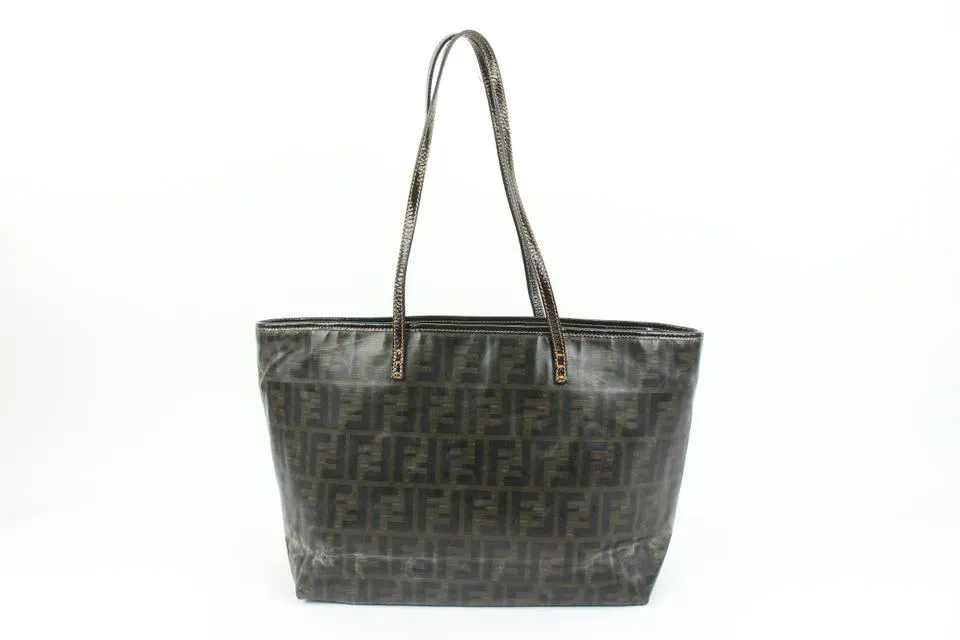 Fendi Brown Monogram FF Zucca Roll Tote Shopper Bag 44f89
