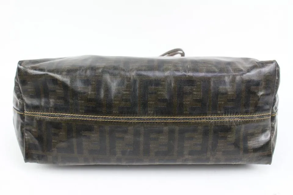 Fendi Brown Monogram FF Zucca Roll Tote Shopper Bag 44f89