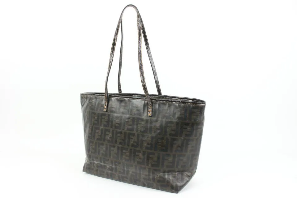 Fendi Brown Monogram FF Zucca Roll Tote Shopper Bag 44f89