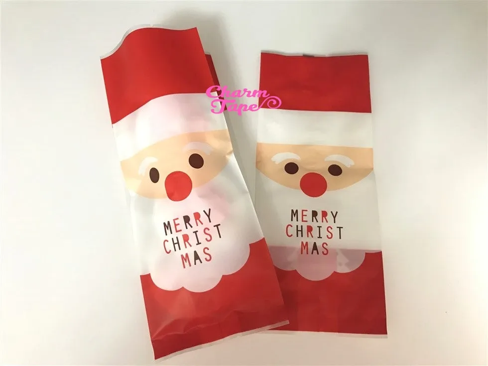 Festive Santa Gift Bags Packaging Cello Cookie bag - Favors Party bags 10/25 bags CB73