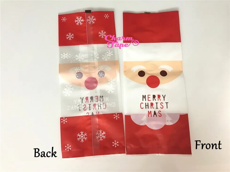 Festive Santa Gift Bags Packaging Cello Cookie bag - Favors Party bags 10/25 bags CB73