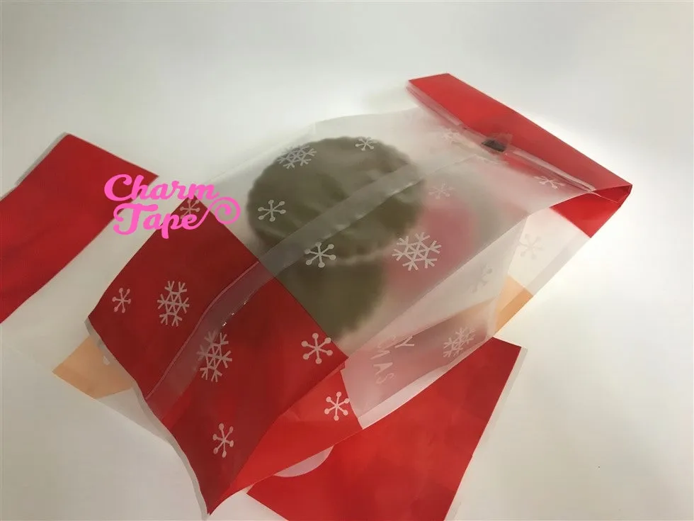 Festive Santa Gift Bags Packaging Cello Cookie bag - Favors Party bags 10/25 bags CB73