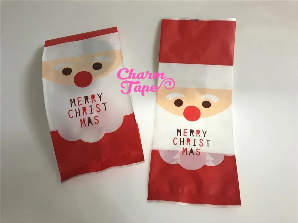 Festive Santa Gift Bags Packaging Cello Cookie bag - Favors Party bags 10/25 bags CB73